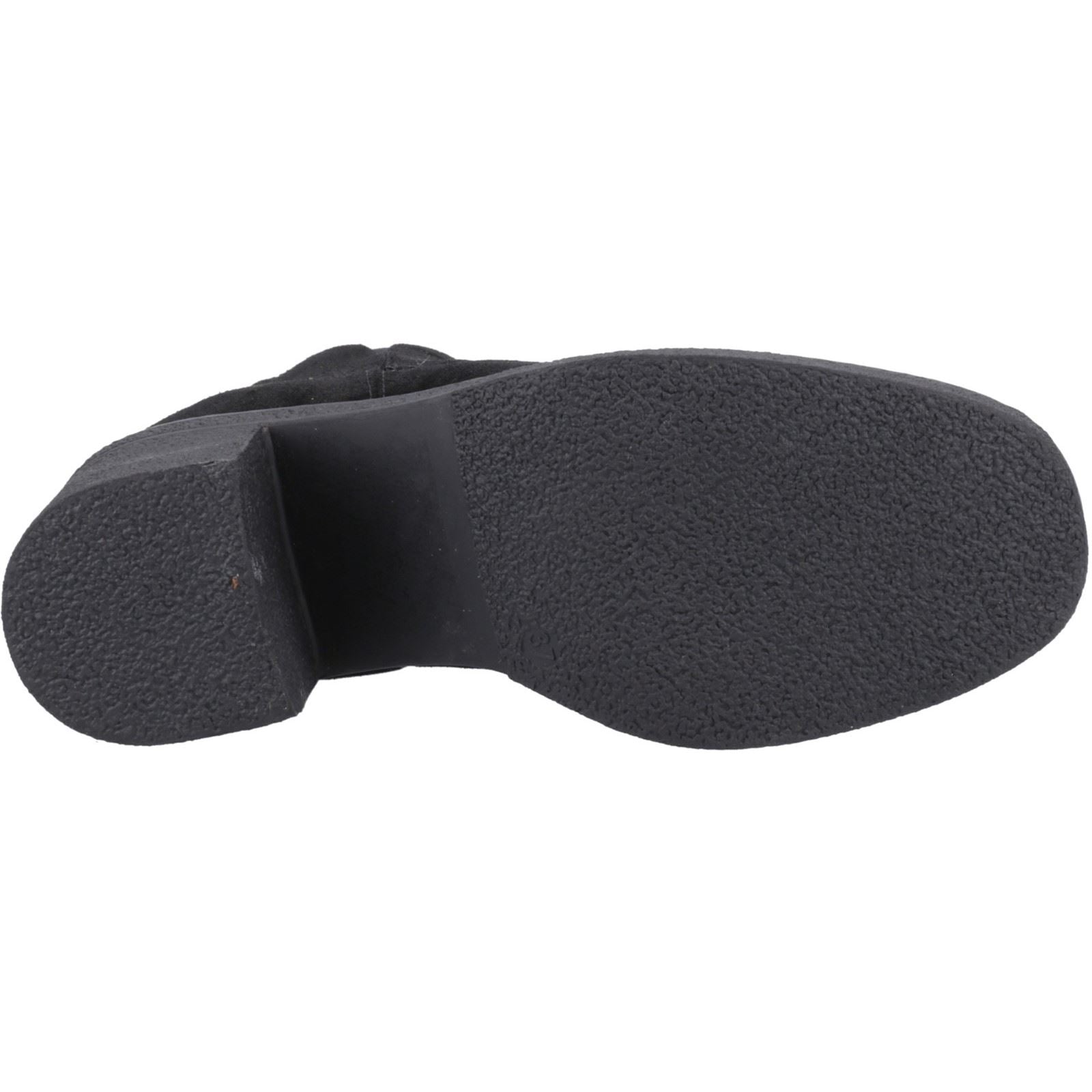 Hush Puppies Felicia Damen Chelsea Stiefeletten mit hohem Absatz in Schwarz aus Wildleder