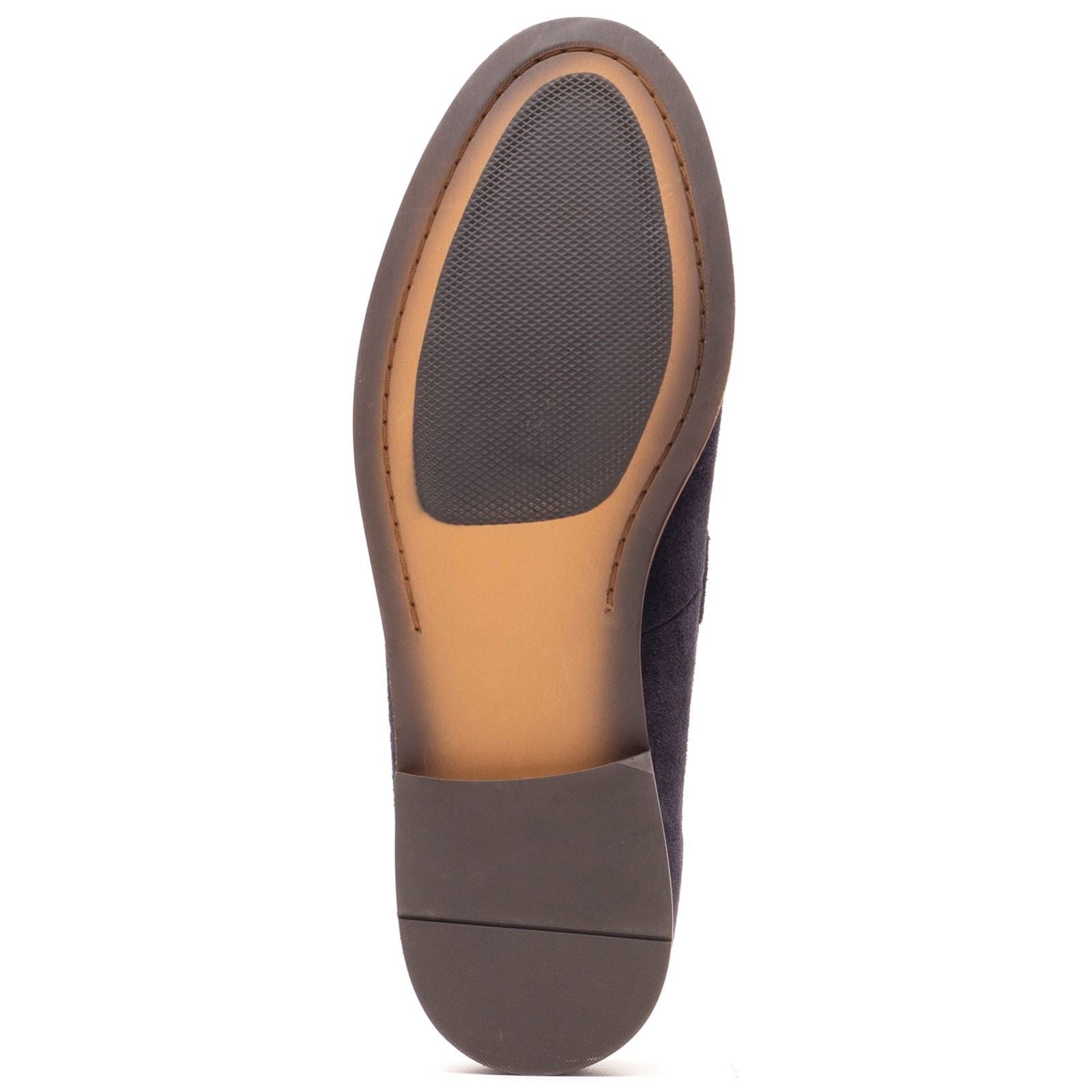 Base London Flint Leder Herren Marineblaue Slipper