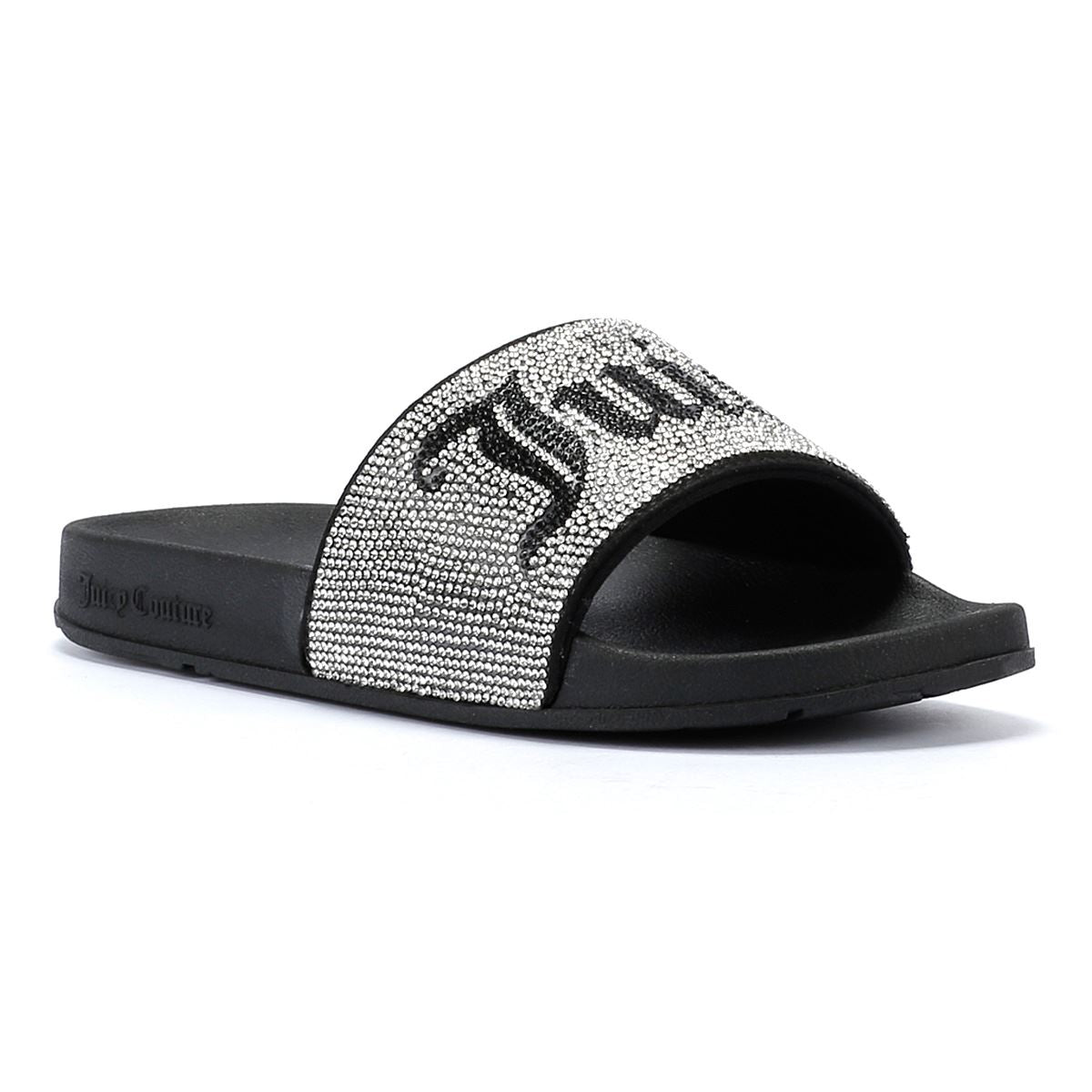 Juicy Couture Donna Diamante Damen Schwarze Pantoletten