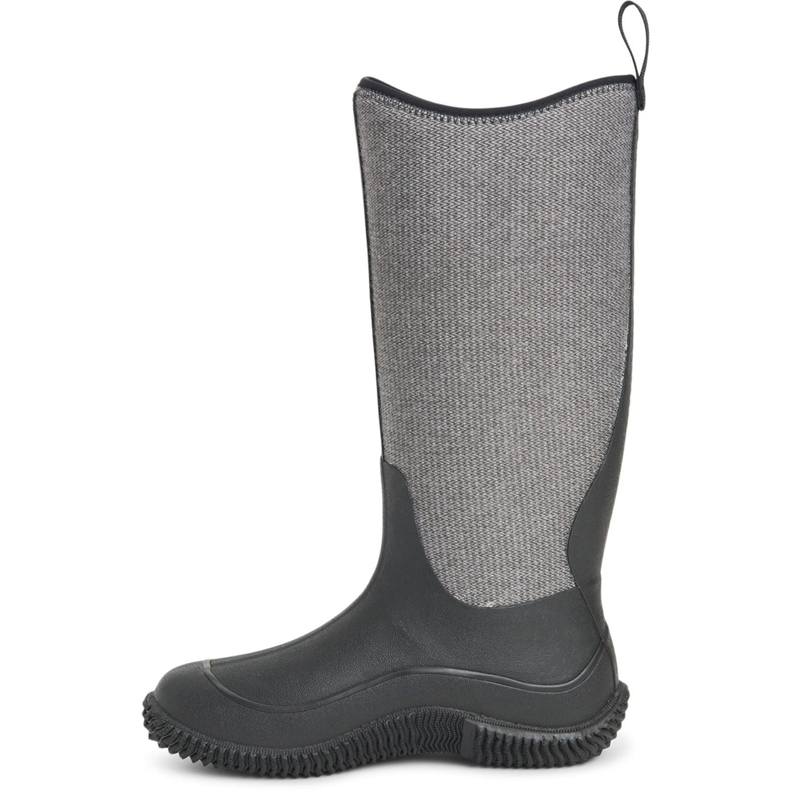 Muck Boots Hale Gummistiefel Schwarz Mit Flauschigem Hahnentrittmuster