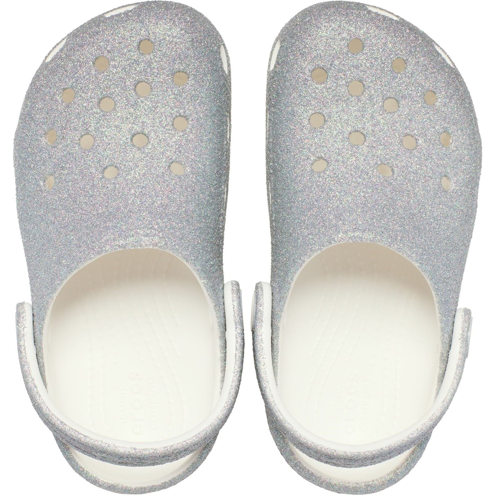 Crocs Classic Glitter Clog Thermoplastische Weiße Loafer