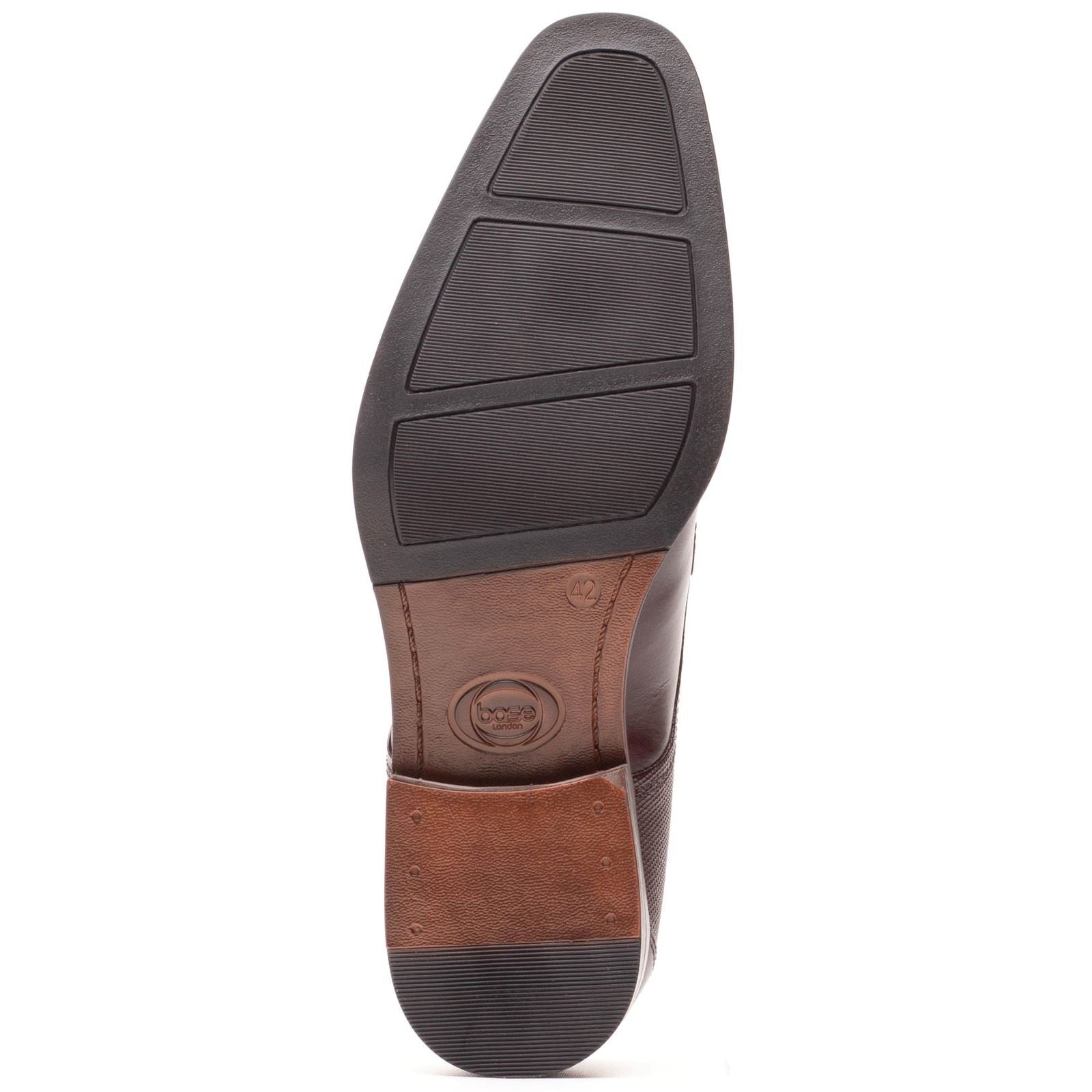 Base London Dome Leder Herren Schnürschuhe In Verbranntem Braun