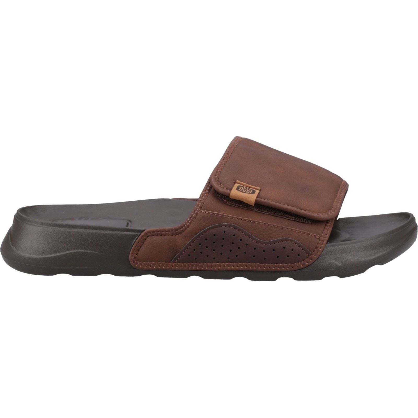 HEYDUDE Shore Slide Classic Polyester Herren Downtown Brown/Delicioso Brown Slides