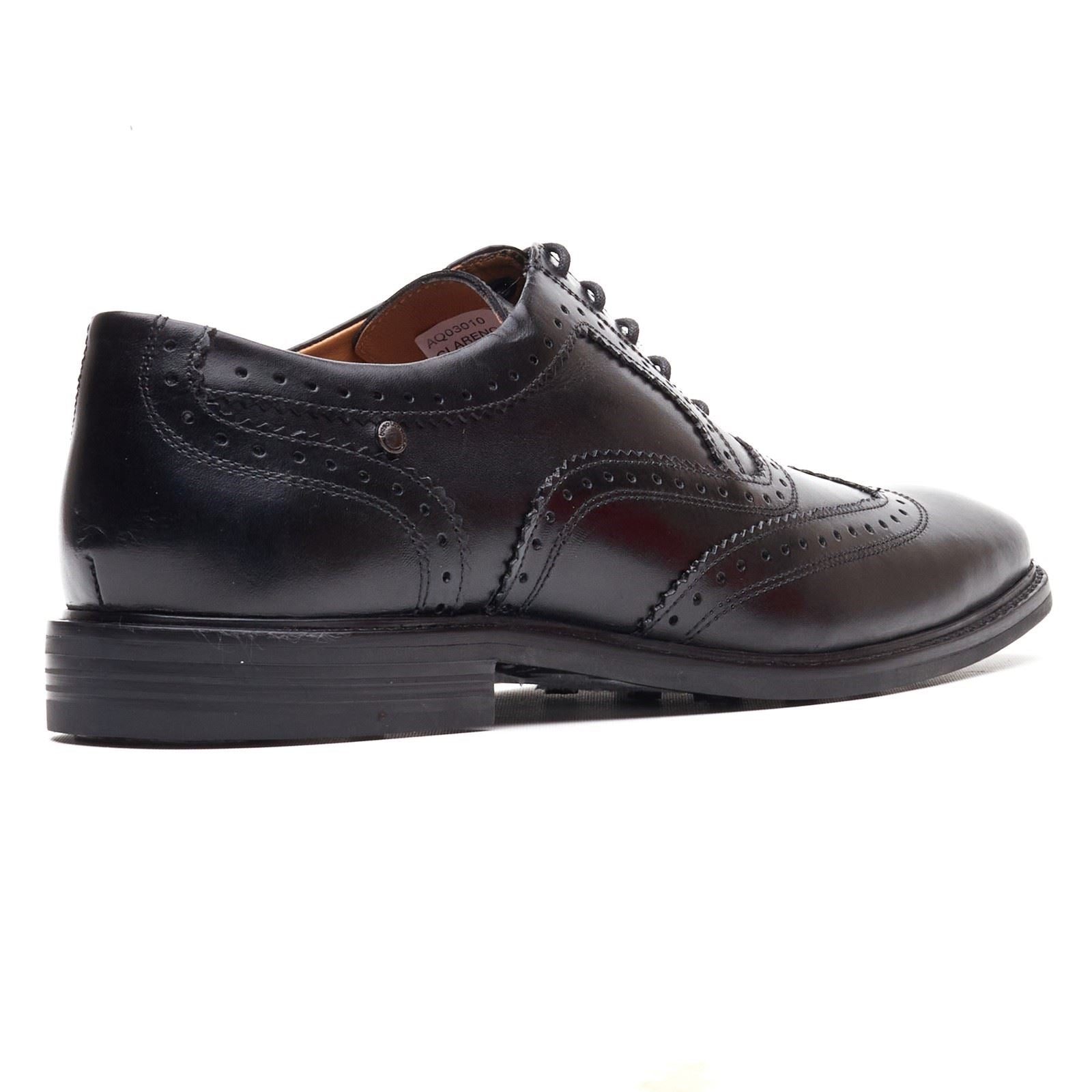 Base London Clarence Brogue Leder Herren Schwarze Brogues Schuhe