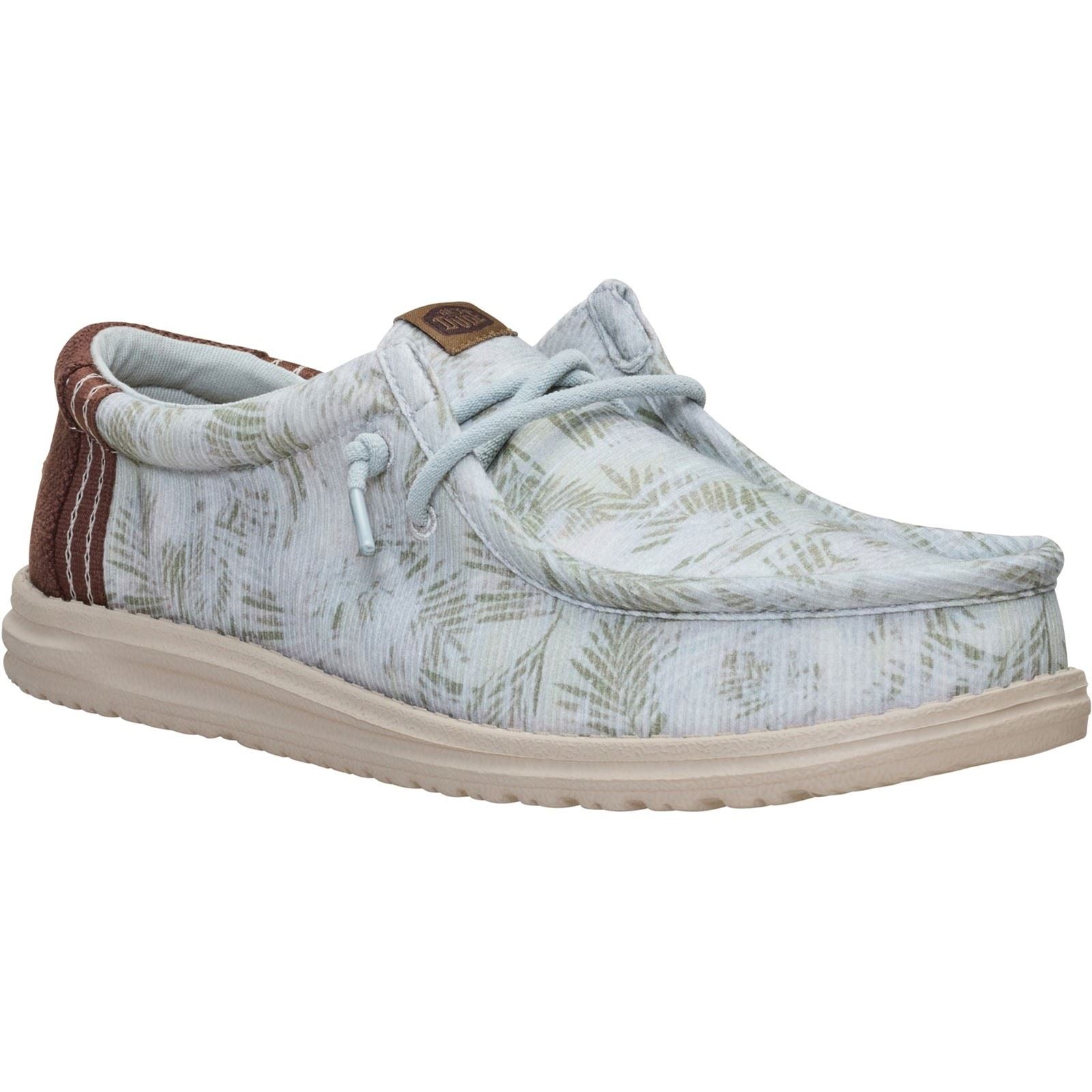 HEYDUDE Wally Washed Textil Herren Hafen Grün/Multi Mokassins