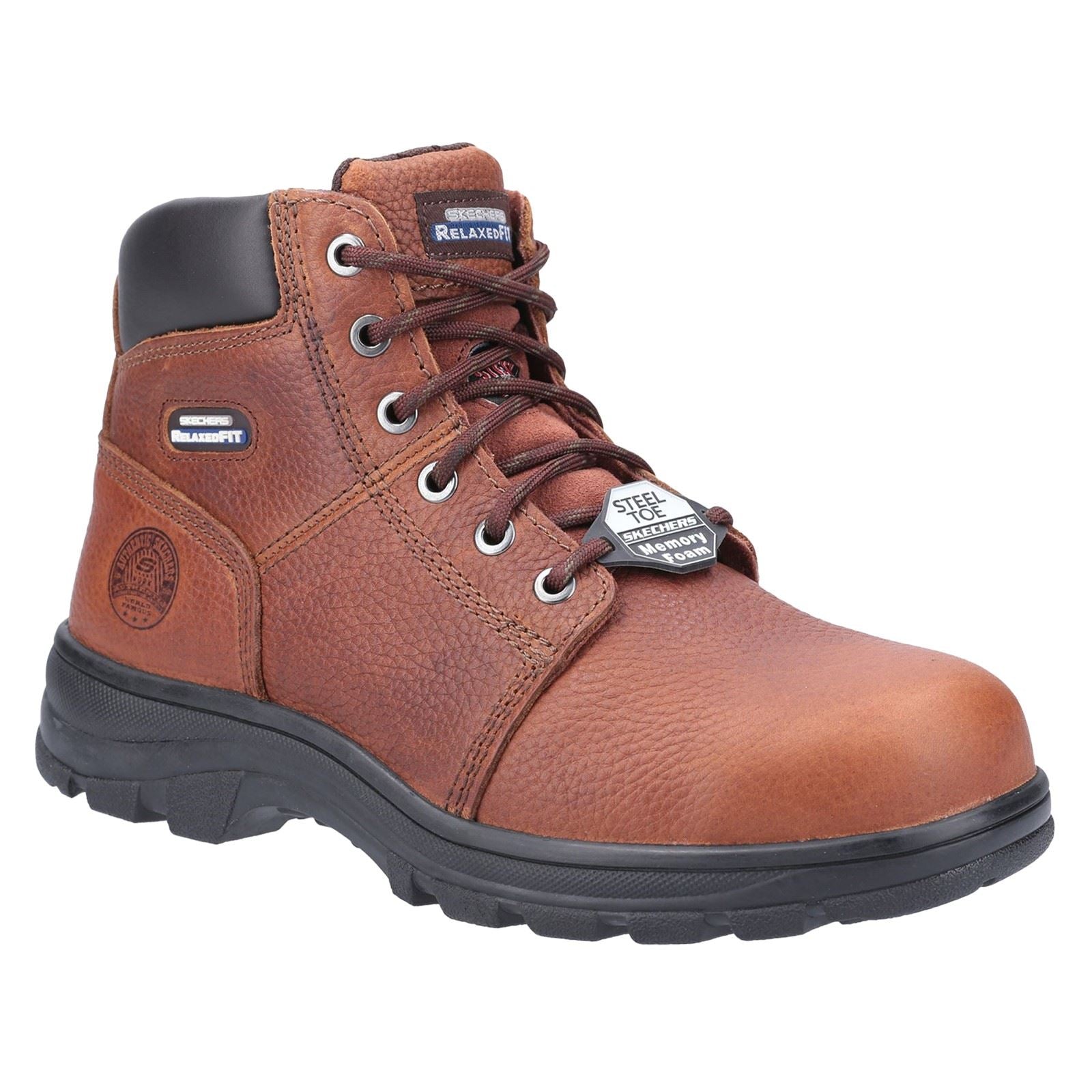 Skechers Workwear Workshire Leder Herren Braune Sicherheitsstiefel