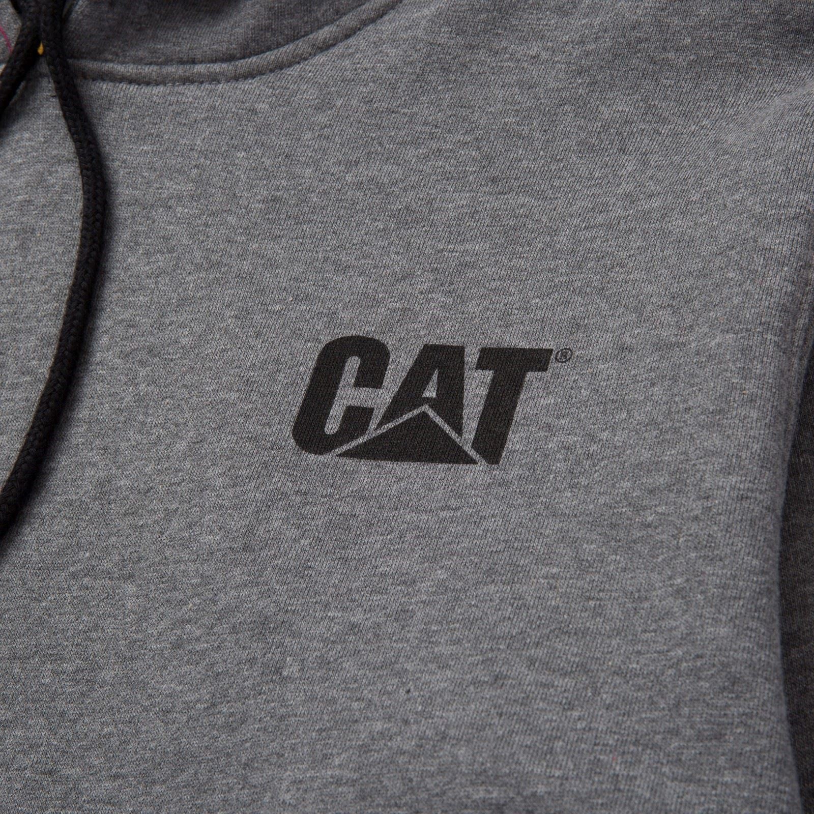 Caterpillar Trademark Banner Baumwoll Herren Graues Kapuzensweatshirt