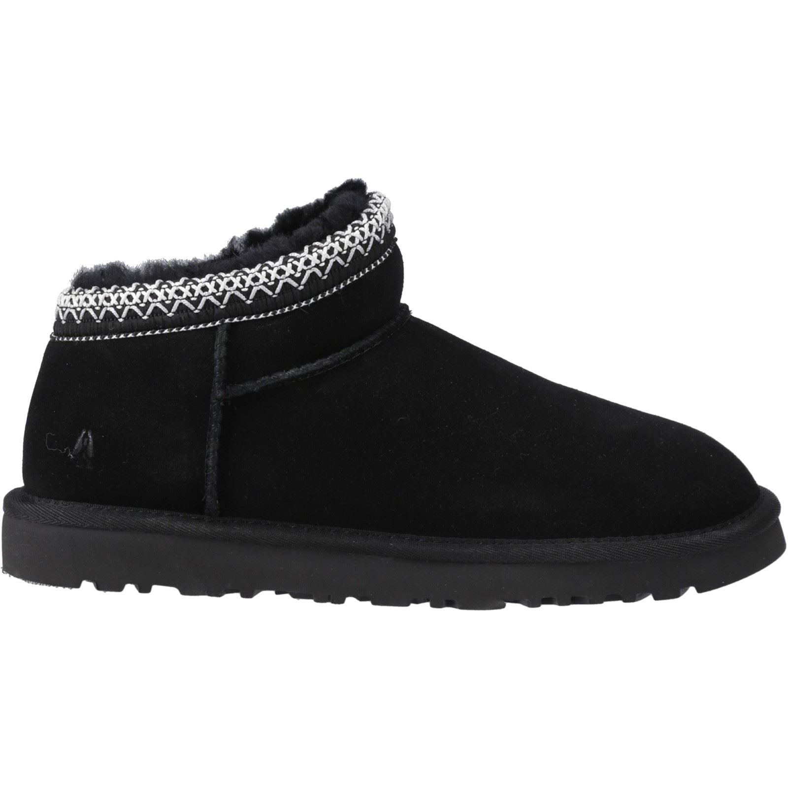 Hush Puppies Sloane Damen Wildleder Hausschuhe in Schwarz