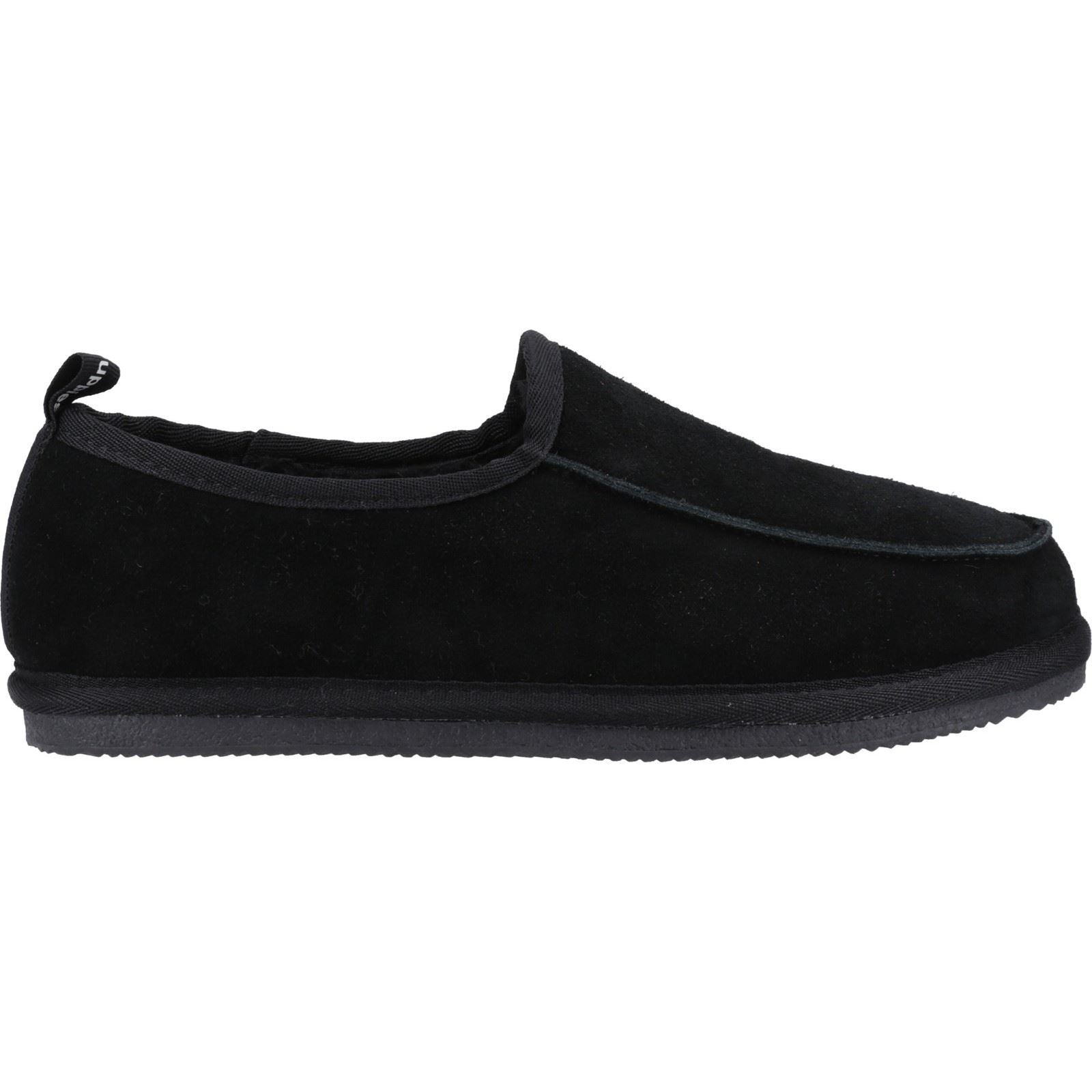 Hush Puppies Charles Wildleder Herren Schwarze Hausschuhe