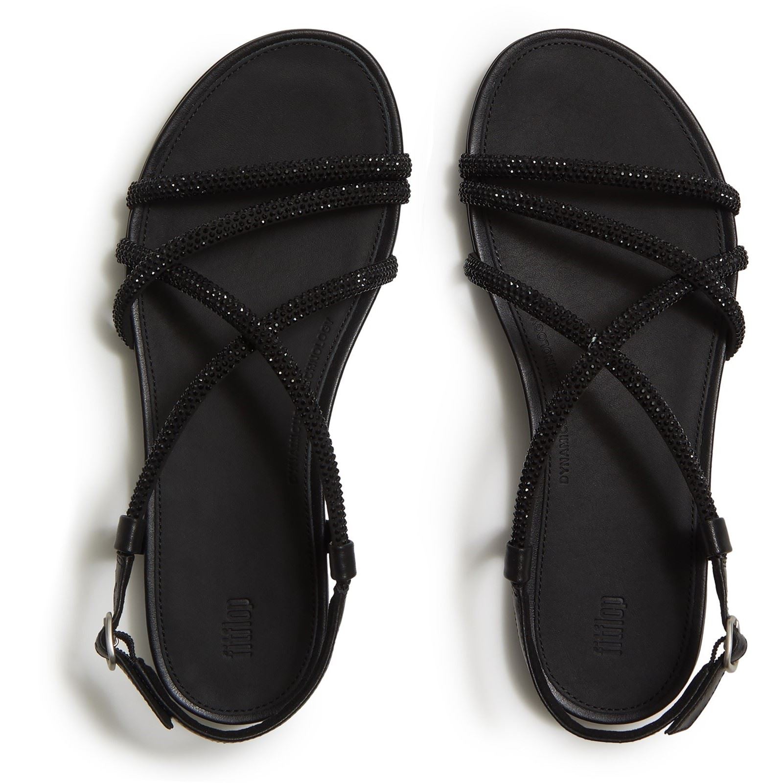 Fitflop Fino Toe-Post Leder Damen All Black Sandalen