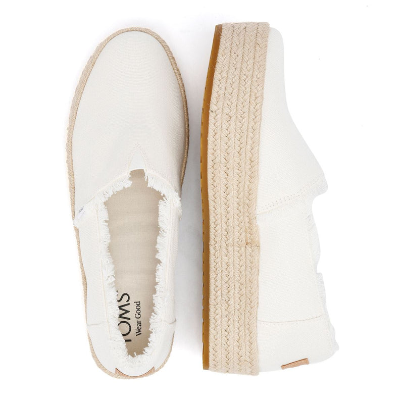 TOMS Valencia Canvas Damen Espadrilles In Weiß