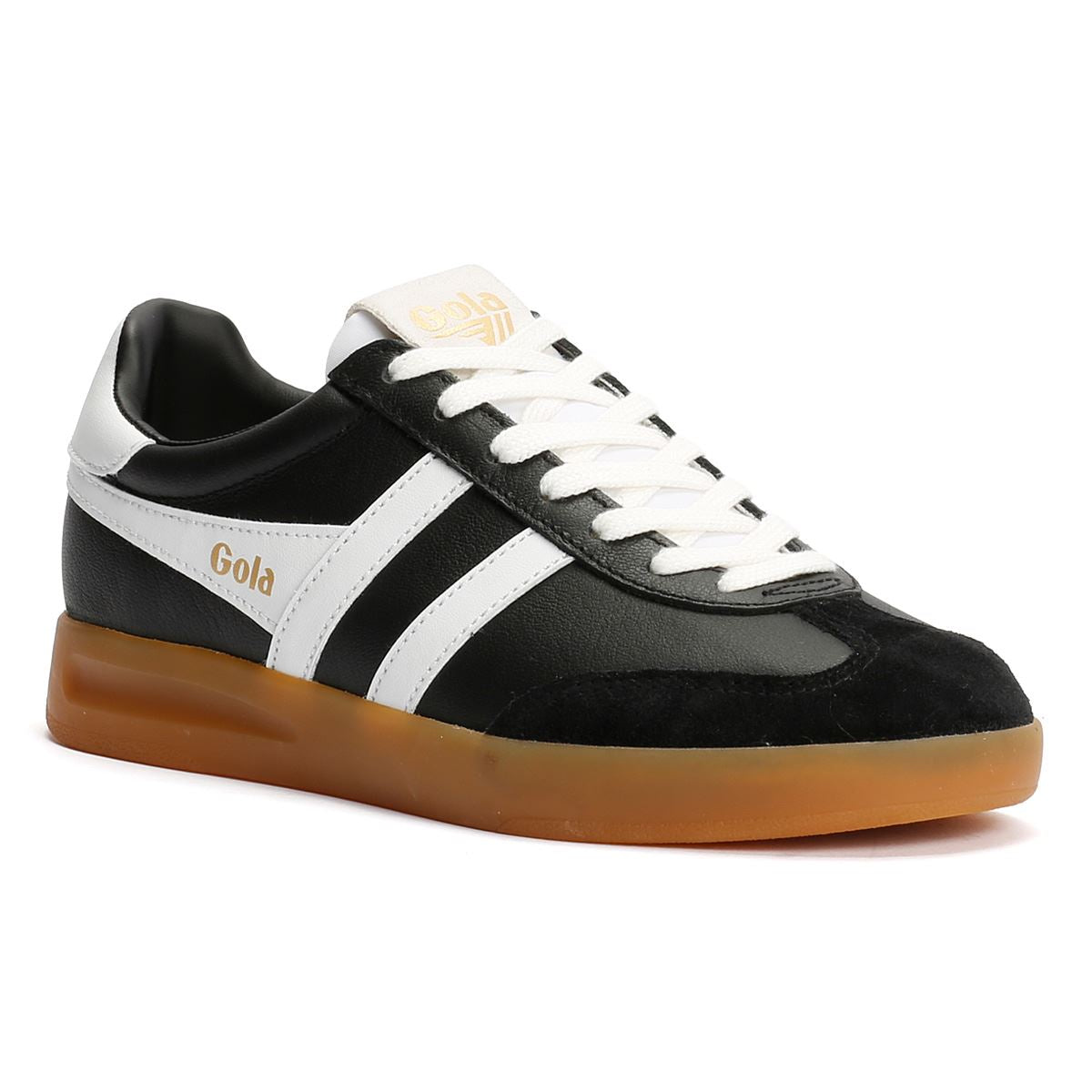 Gola Cyclone Leder Damen Schwarze Sneaker