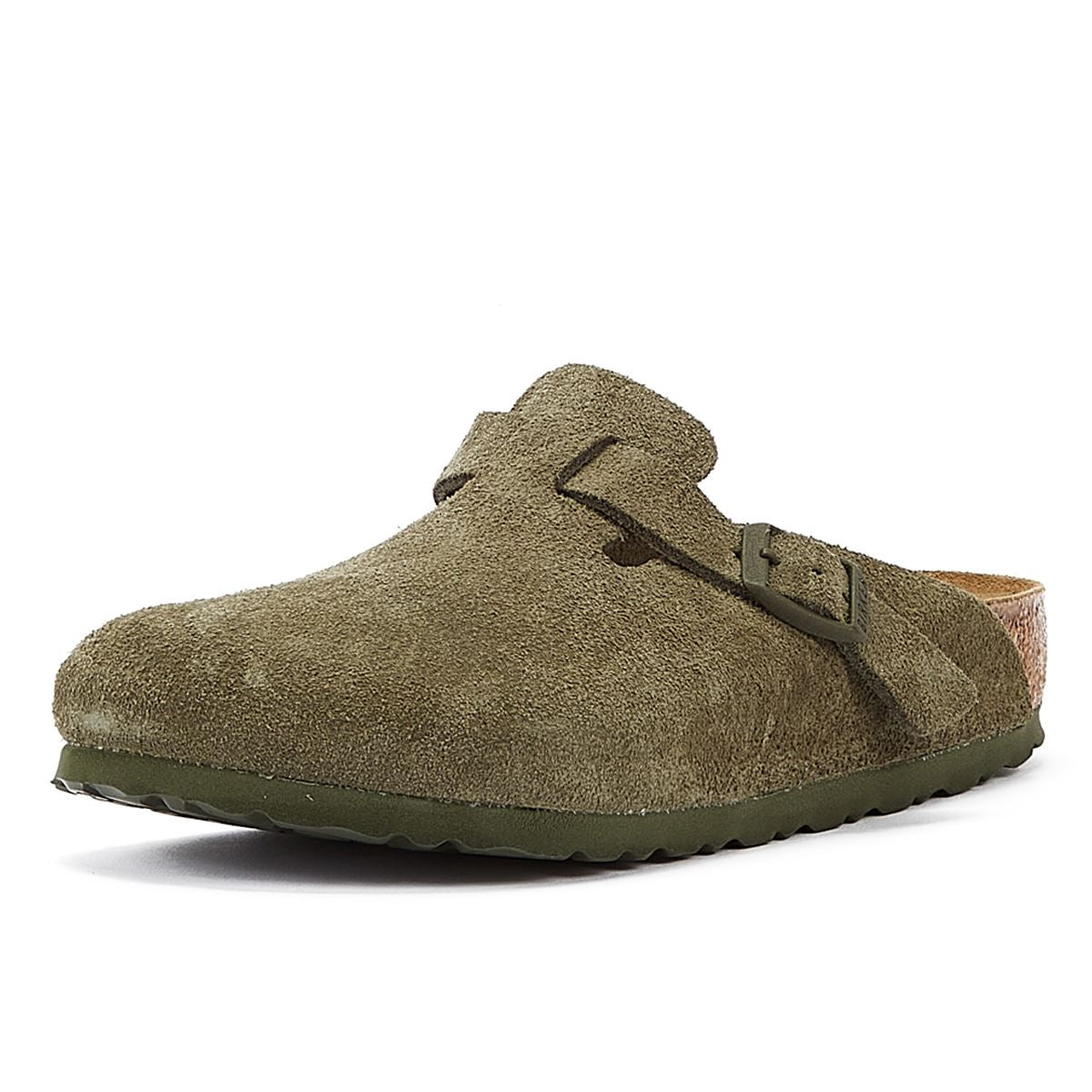 Birkenstock Boston Suede-Leder Thymian Grüne Clogs