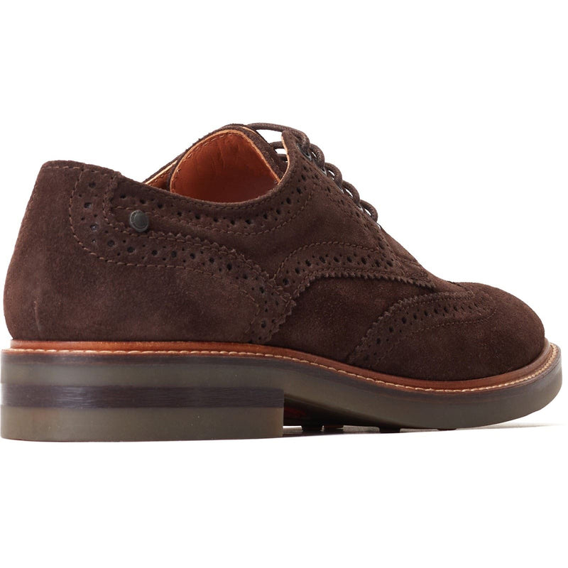 Base London Hatfield Leder Herren Brogues Schuhe In Verbranntem Braun