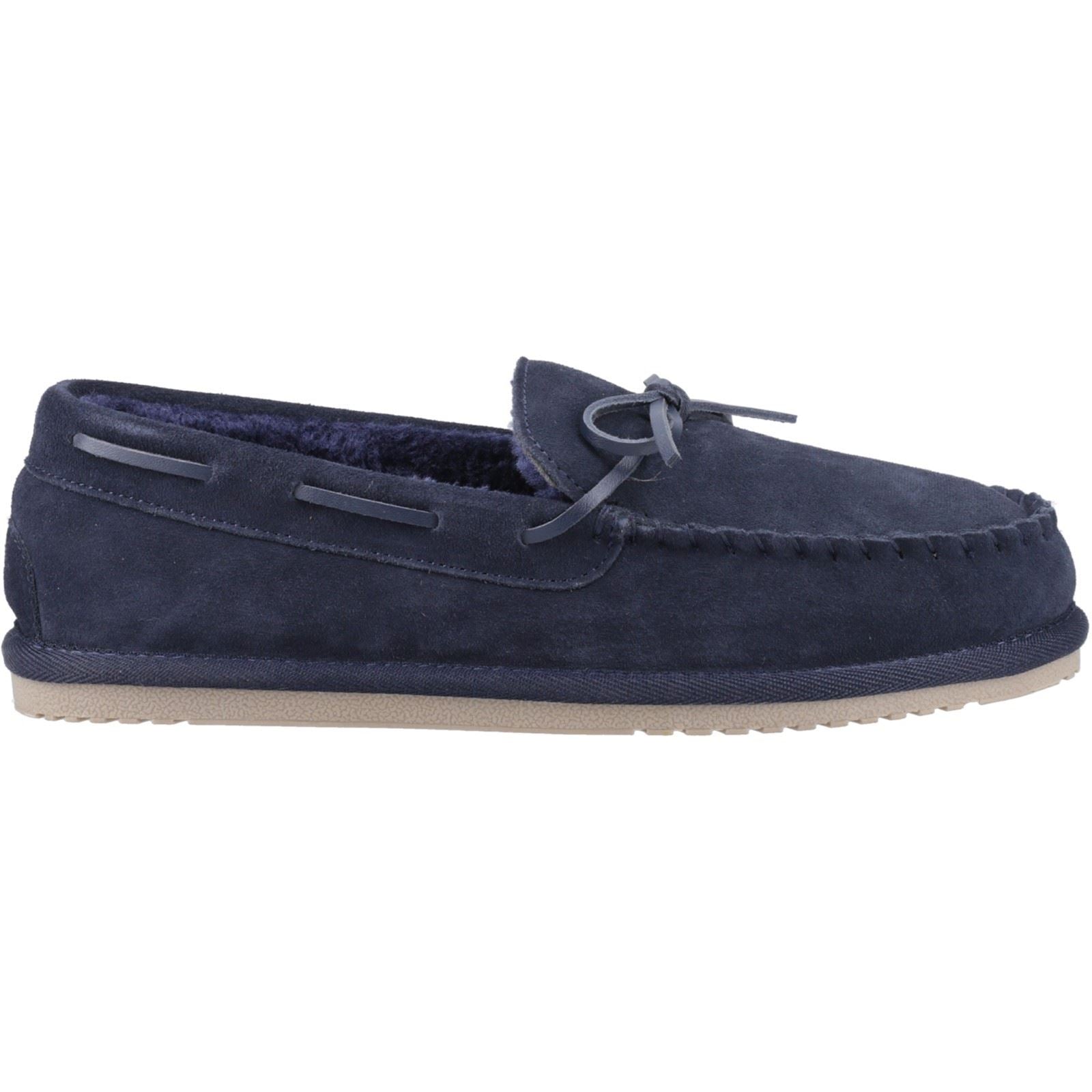 Hush Puppies Abraham Herren Hausschuhe aus Veloursleder in Marineblau