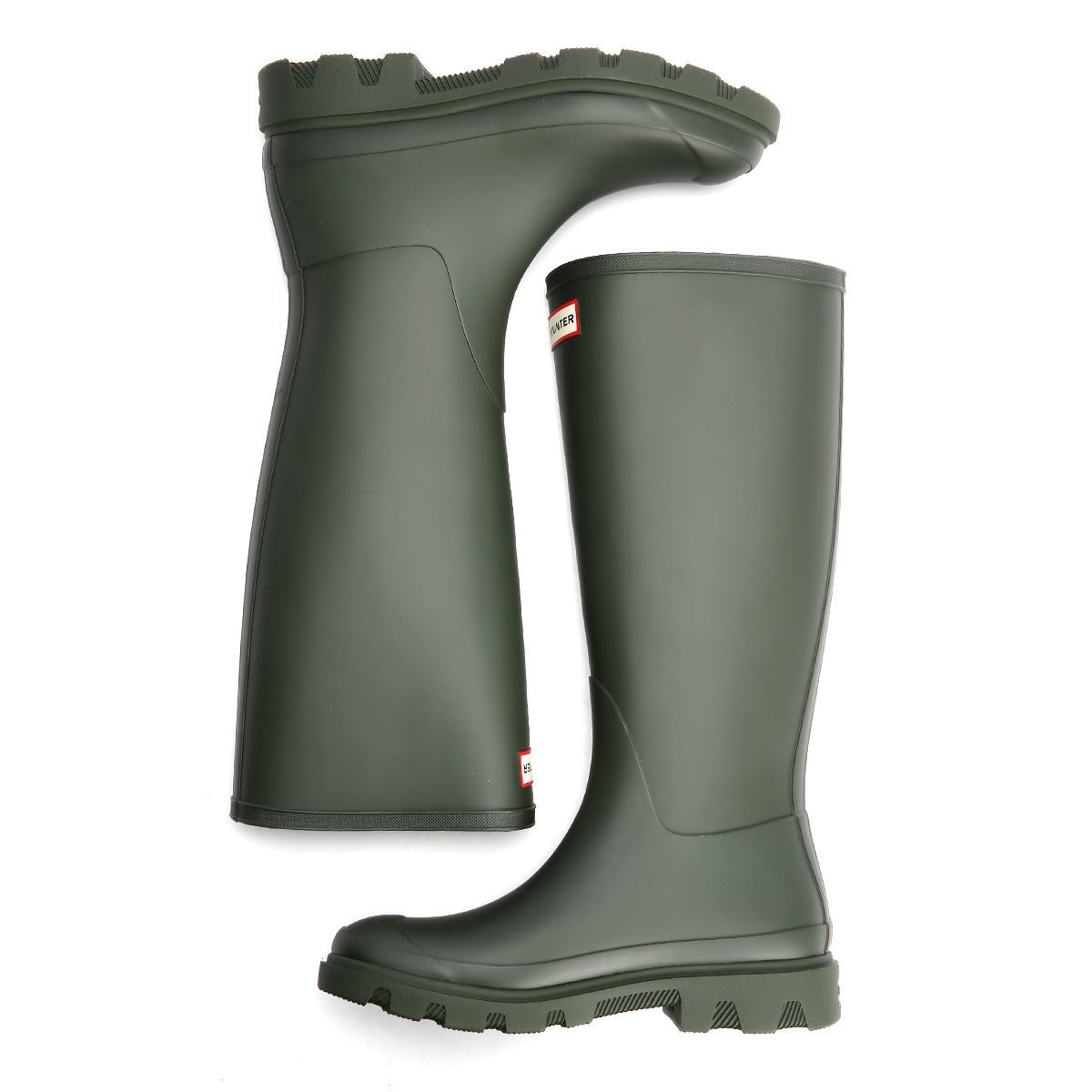 Hunter Downpour Tall Gummi Damen Grüne Gummistiefel