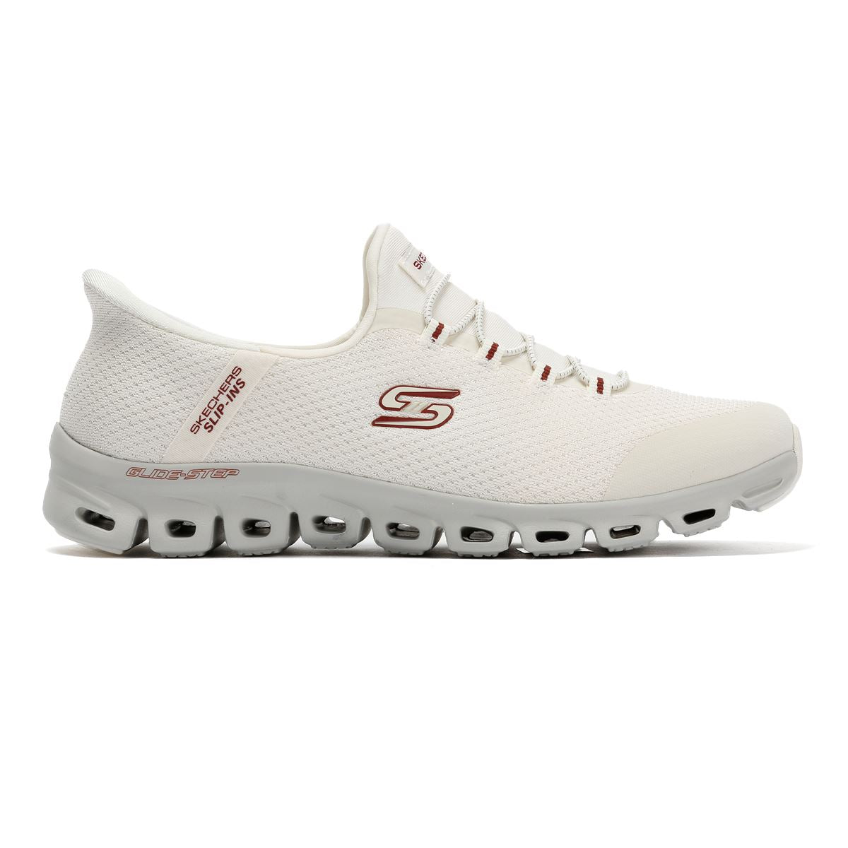 Skechers Slip-Ins Glide Step Vibey Mesh Damen Weiße Sneakers