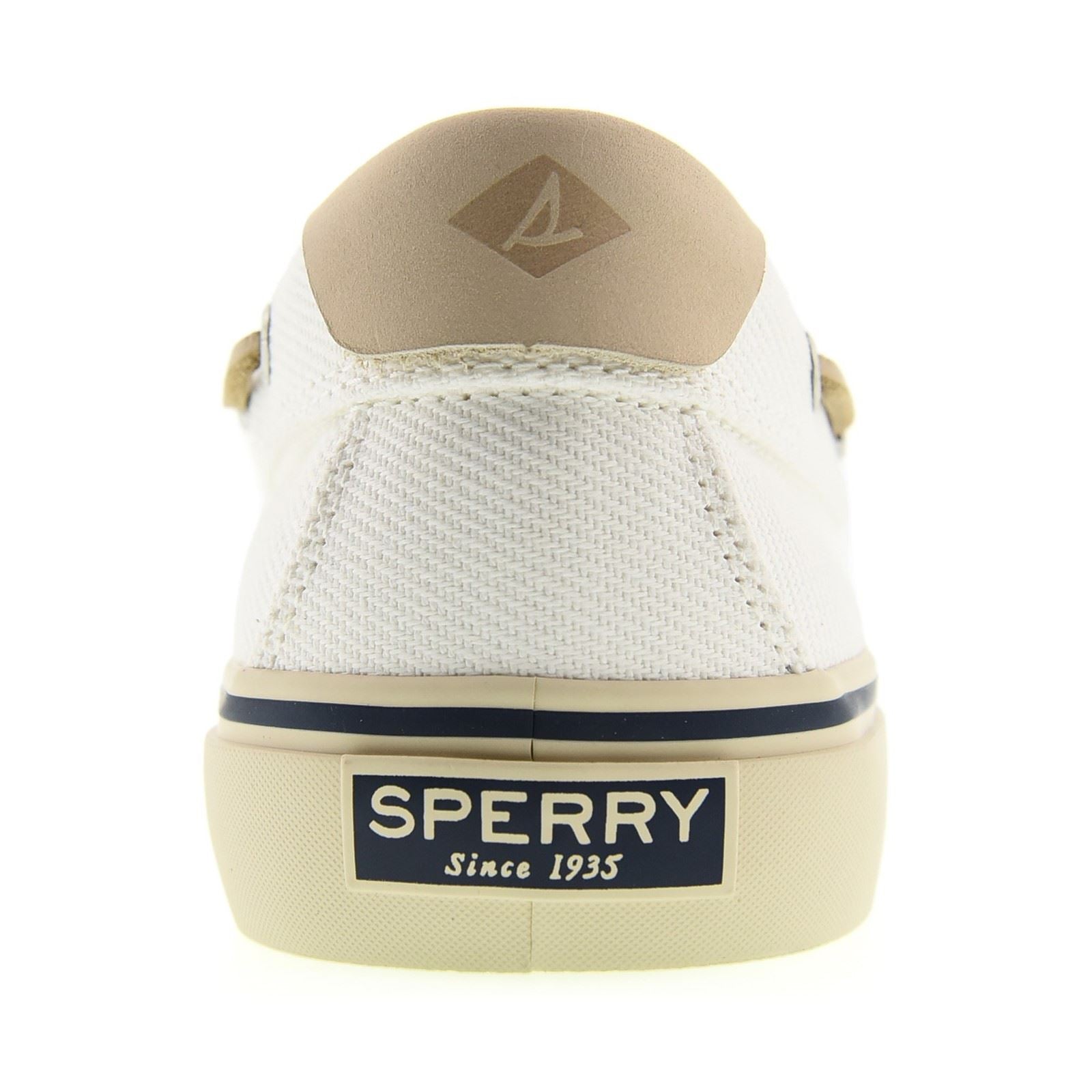 Sperry Helm 2-Eye Textil Männer Weiße Bootsschuhe