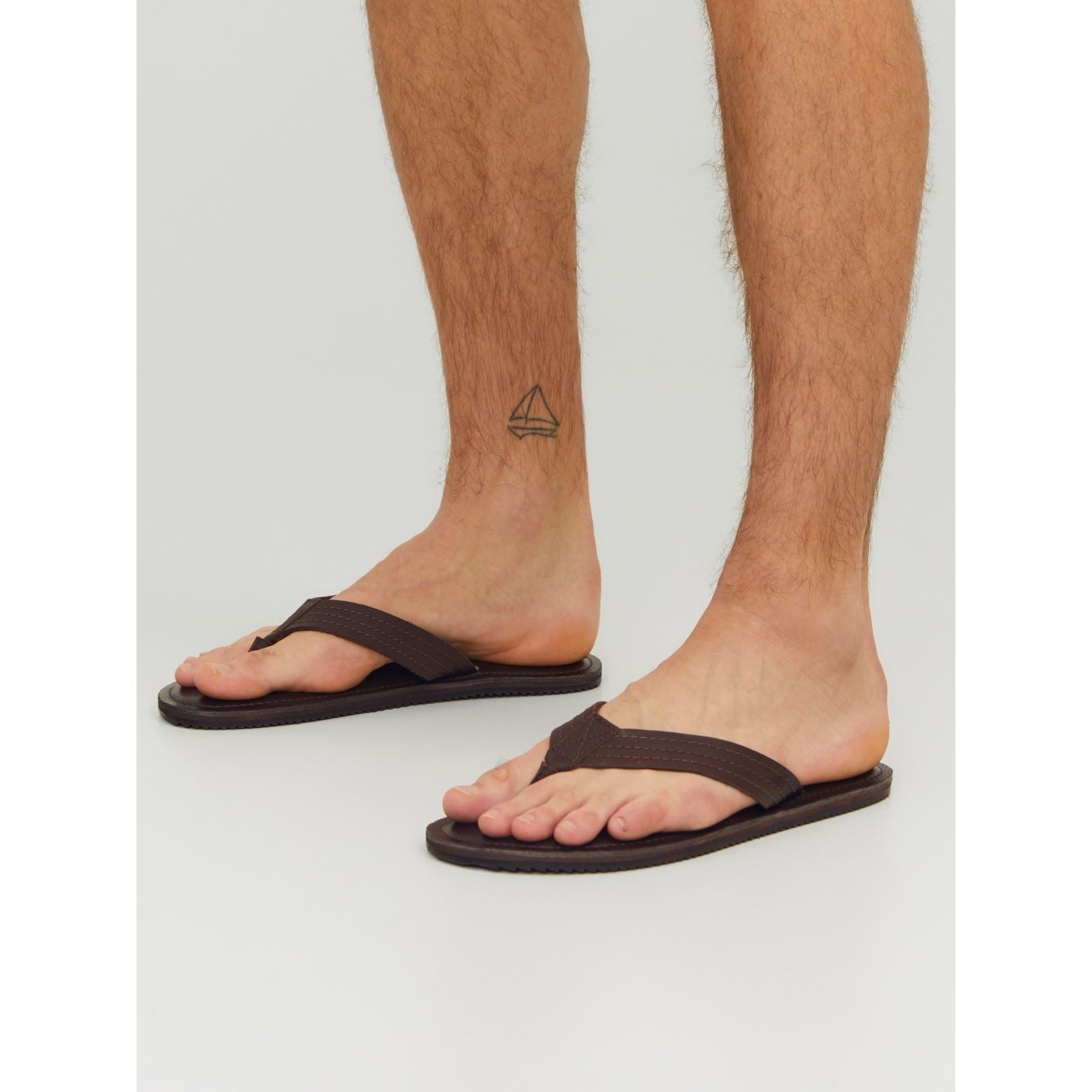 Jack & Jones Washton Herren Zehentrenner Aus Braunem Leder