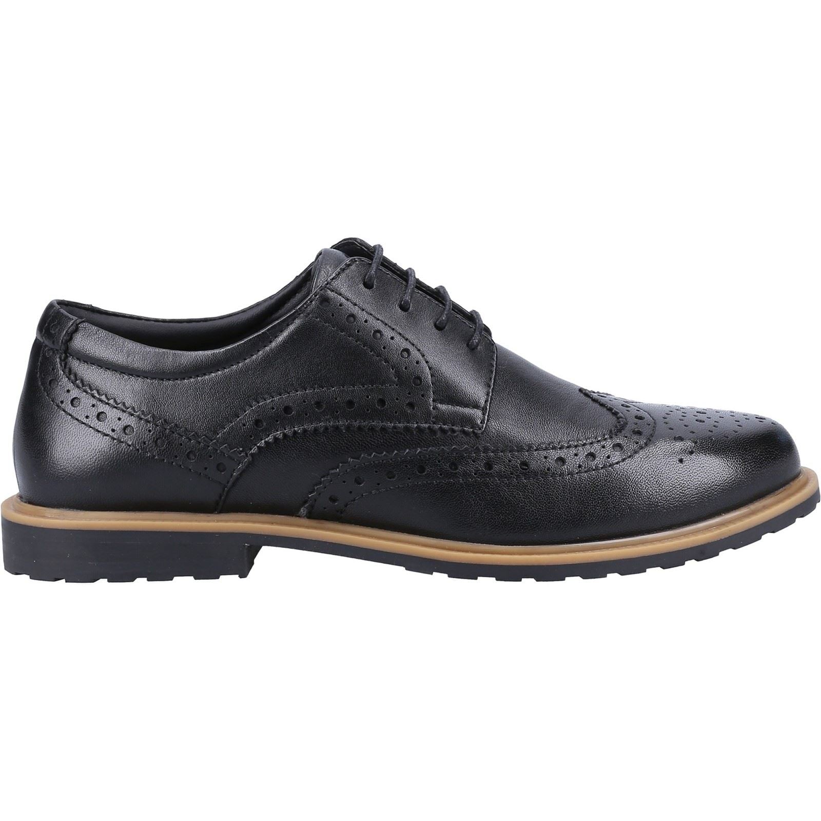 Hush Puppies Verity Leder Damen Schwarze Brogues Schuhe