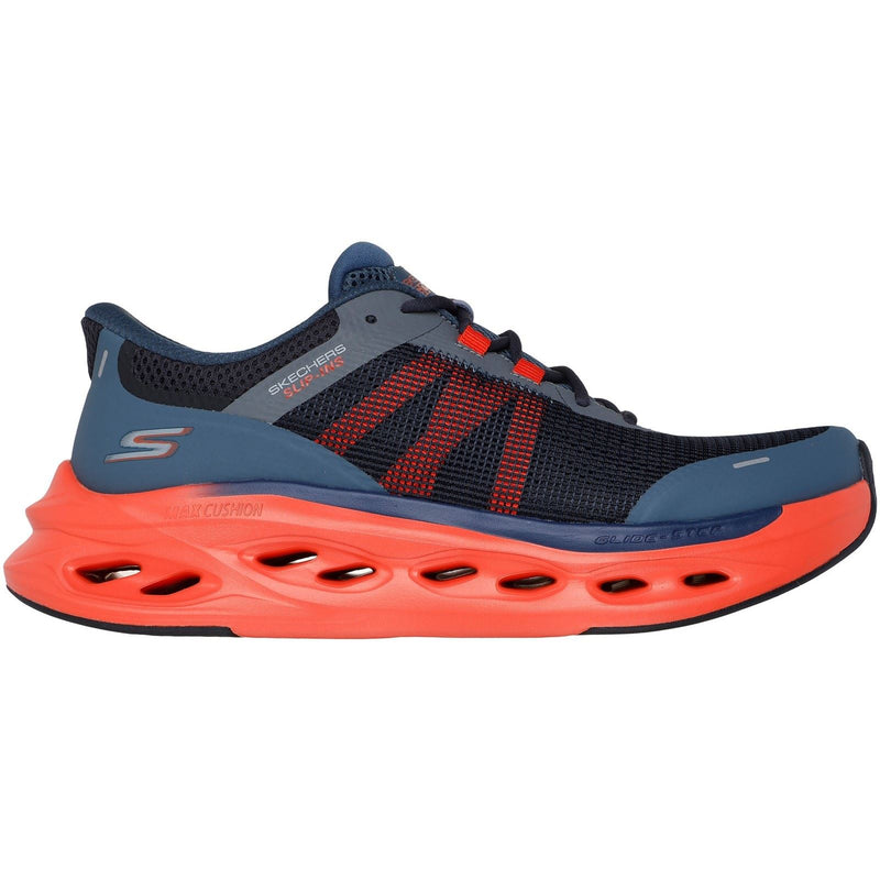 Skechers Performance Max Cushioning Glide Step Herren Sneaker In Marineblau/Orange