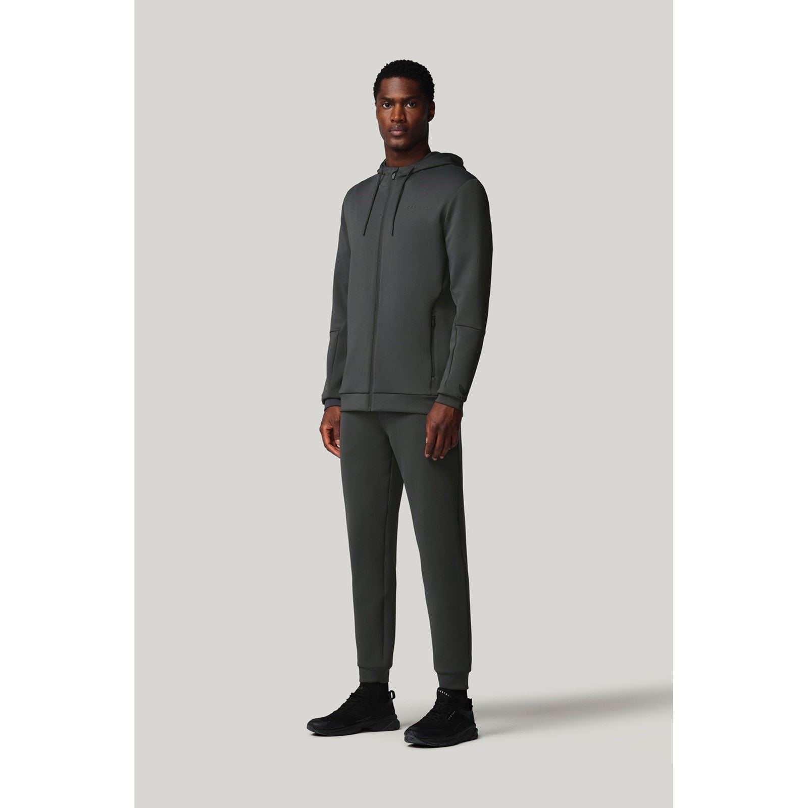 Castore Flex Full Zip Herren Graues Kapuzensweatshirt