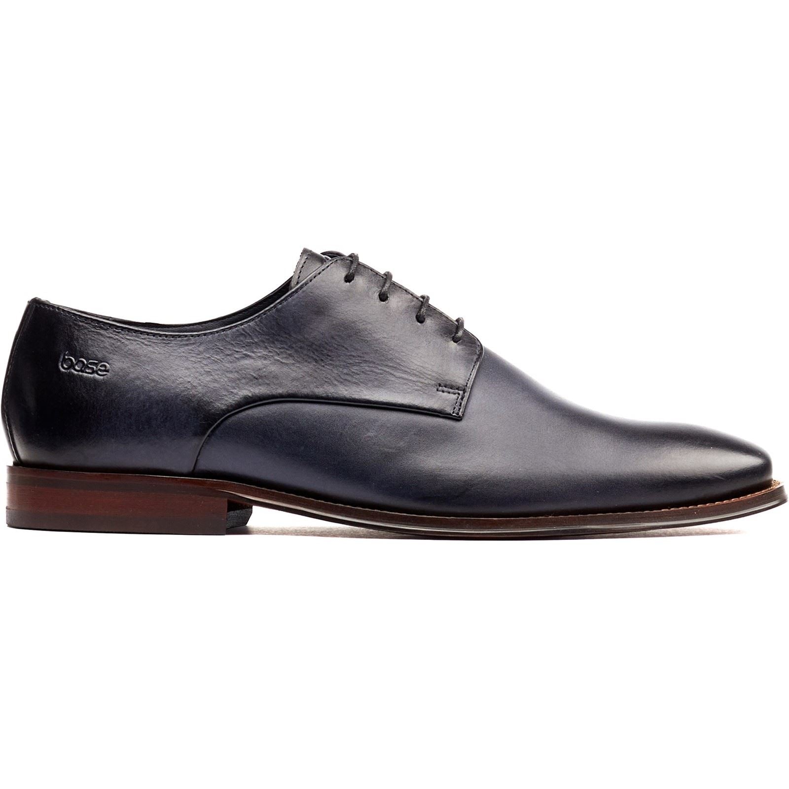 Base London Marley Derby Leder Herren Marineblaue Schnürschuhe