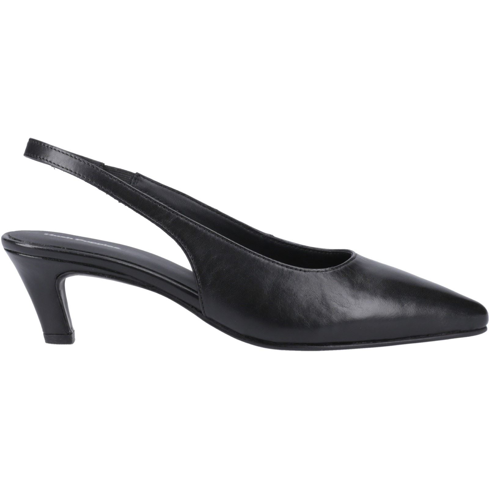 Hush Puppies Nahla Damen schwarze spitz zulaufende Slingback Schuhe aus Leder