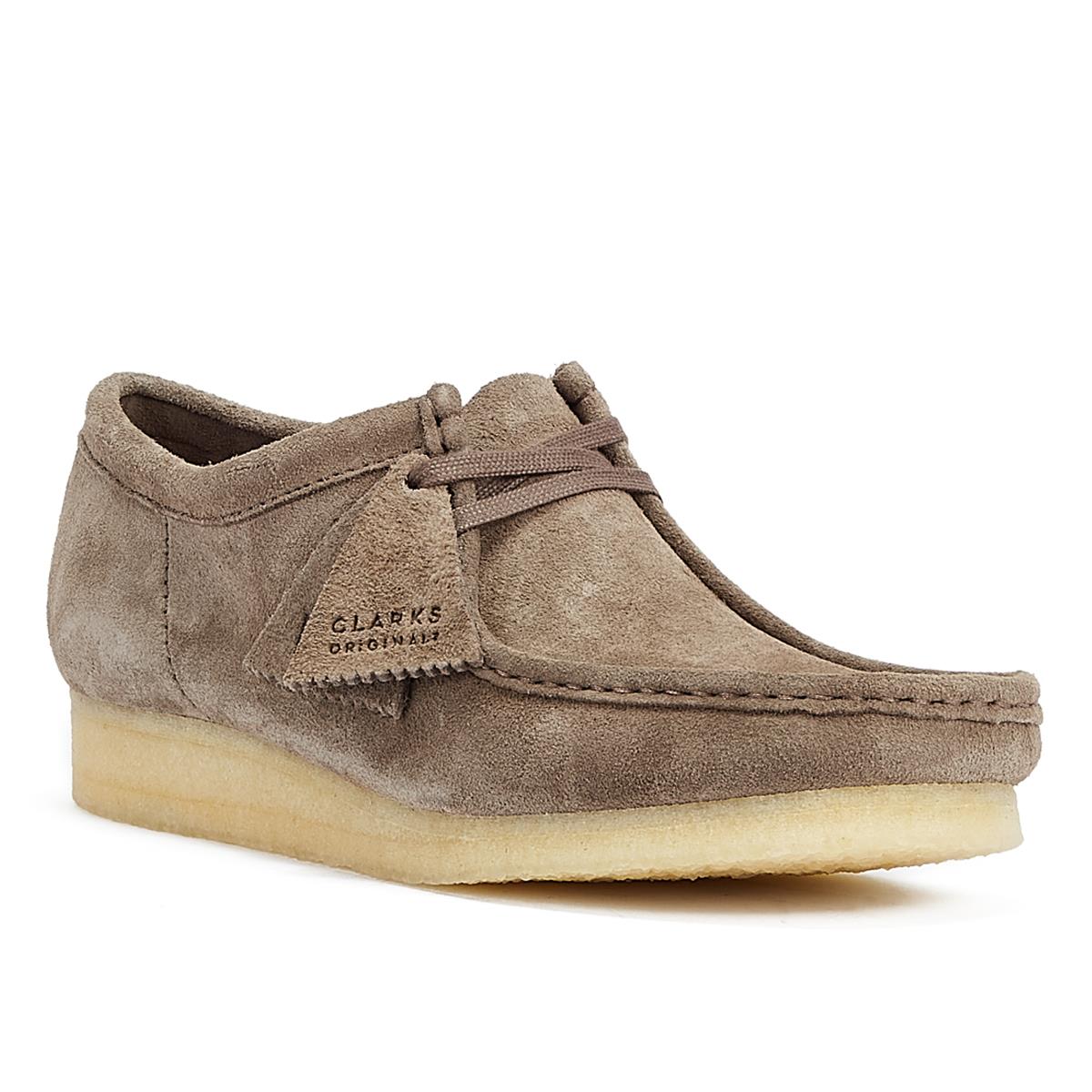 Clarks Originals Wallabee Wildleder Herren Schnürschuhe In Grau