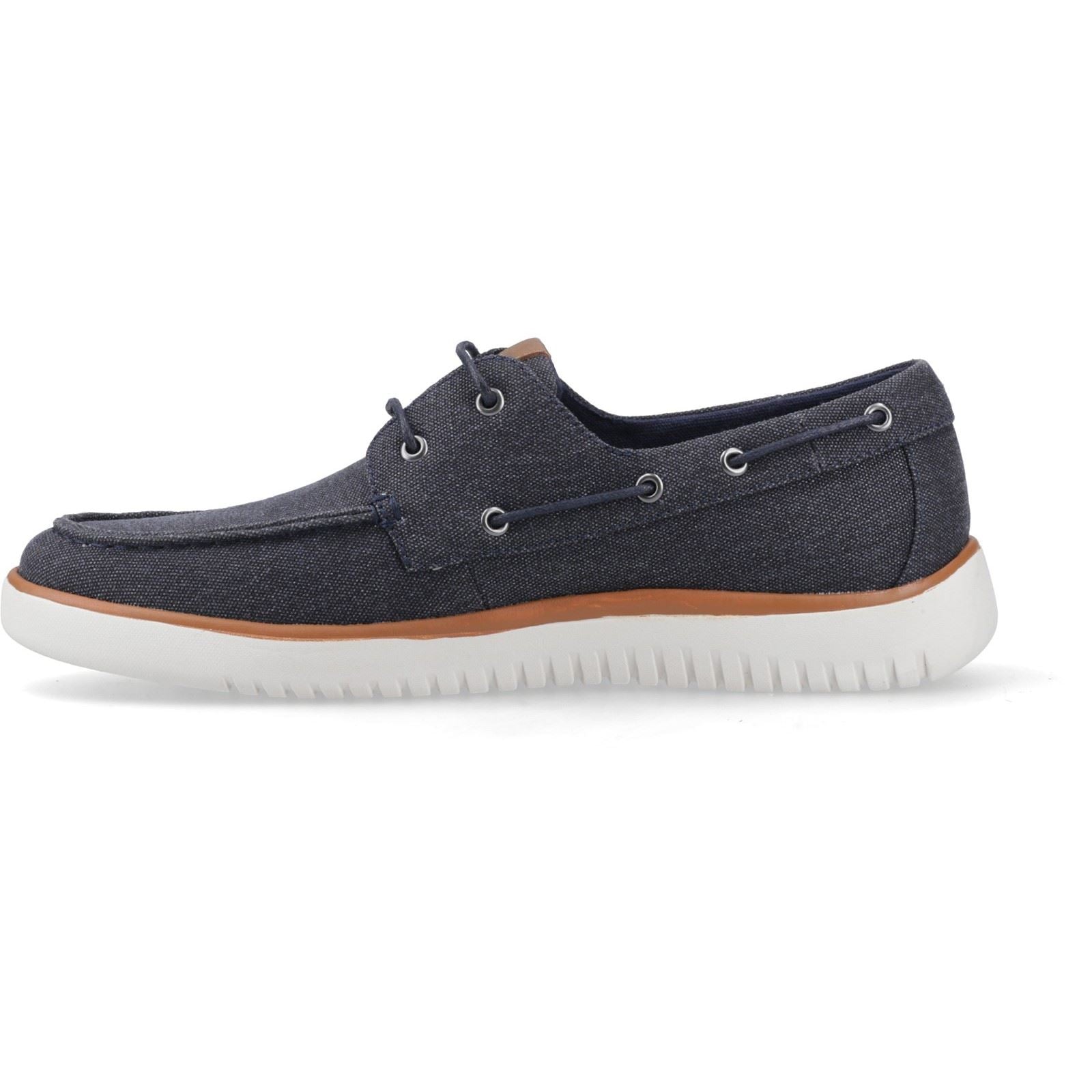 Hush Puppies Daniel Canvas Boat Shoe Canvas Herren Marine Bootschuhe