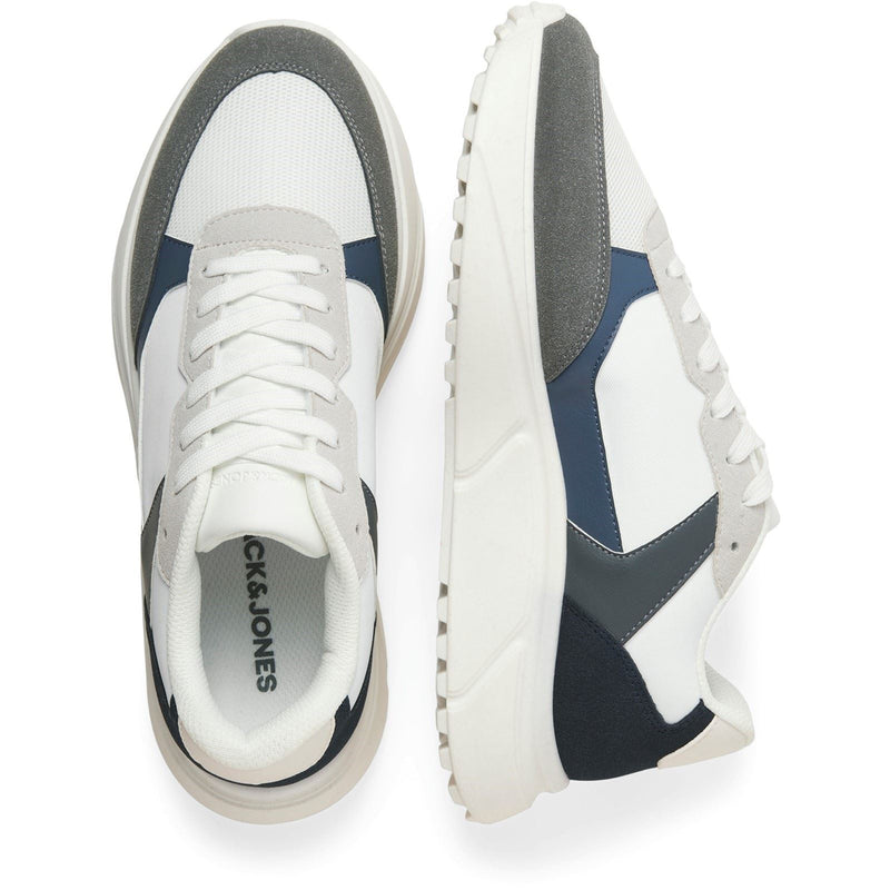 Jack & Jones Aspire Runner Polyurethan Herren Sneaker In Weiß/Castlerock/Navy Blau
