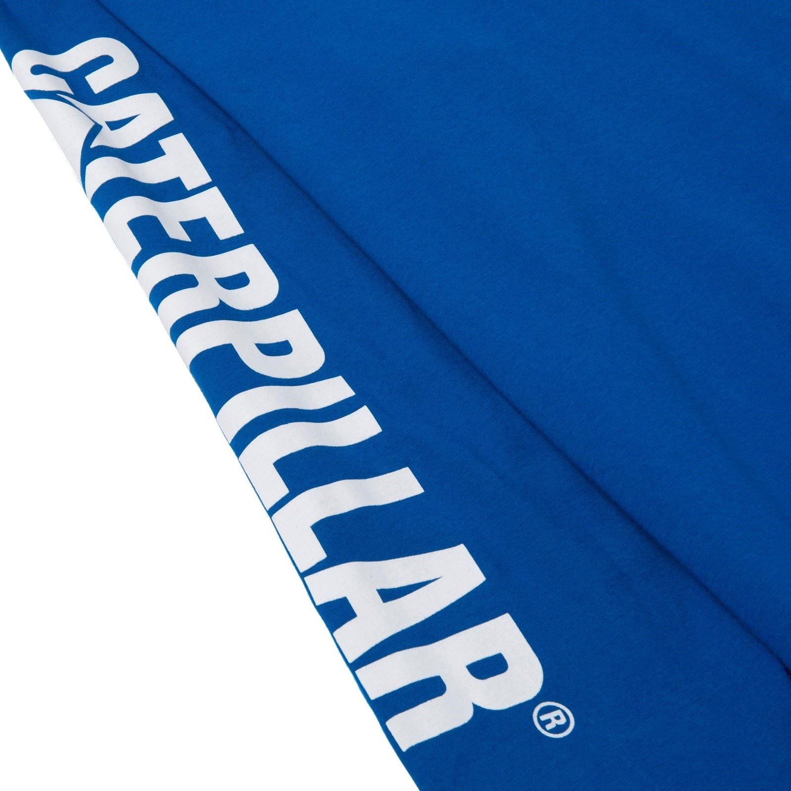 Caterpillar Trademark Banner Long Sleeve Baumwolle Herren Blau T-Shirt