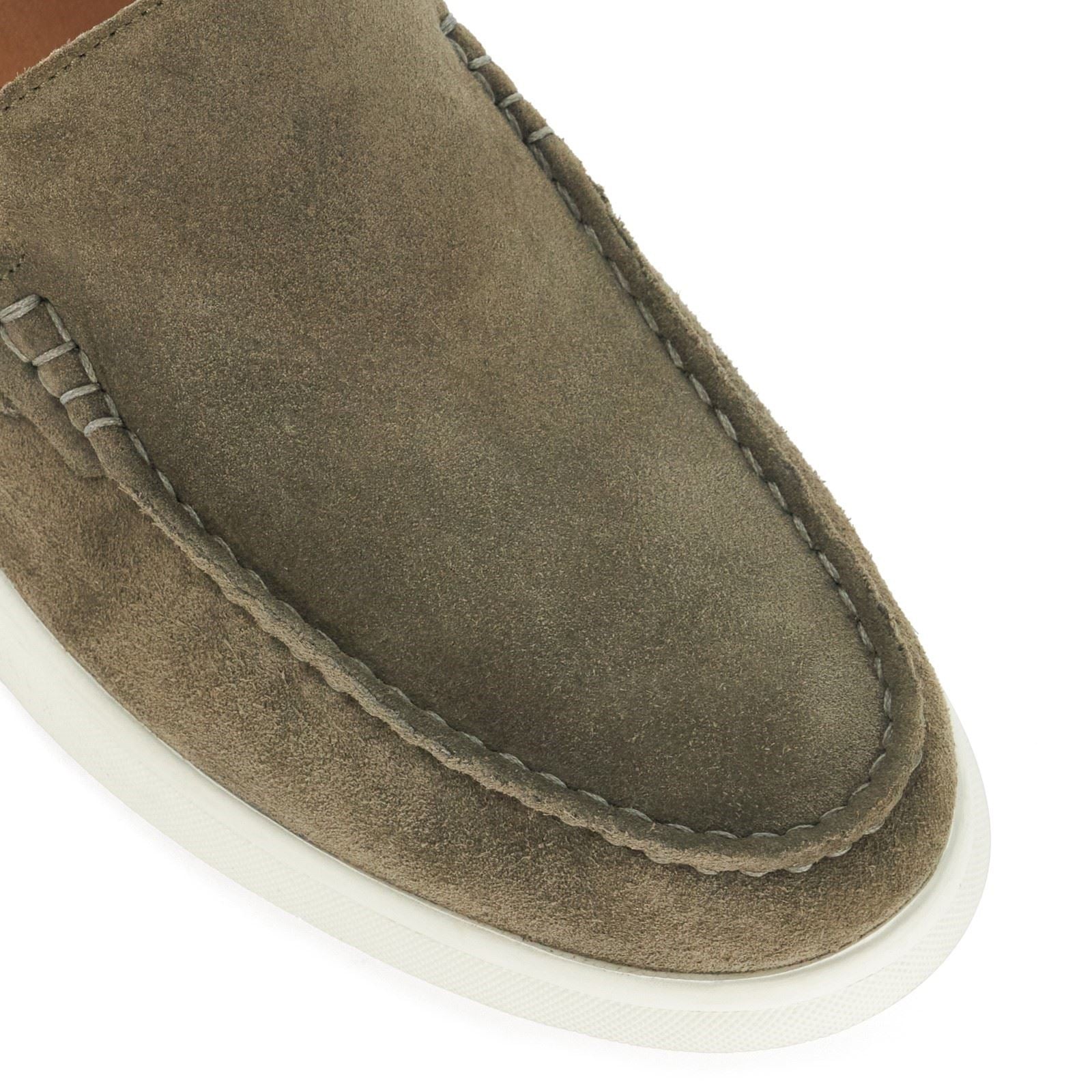 Dune Buftonn Herren Mokassins Aus Khaki Wildleder