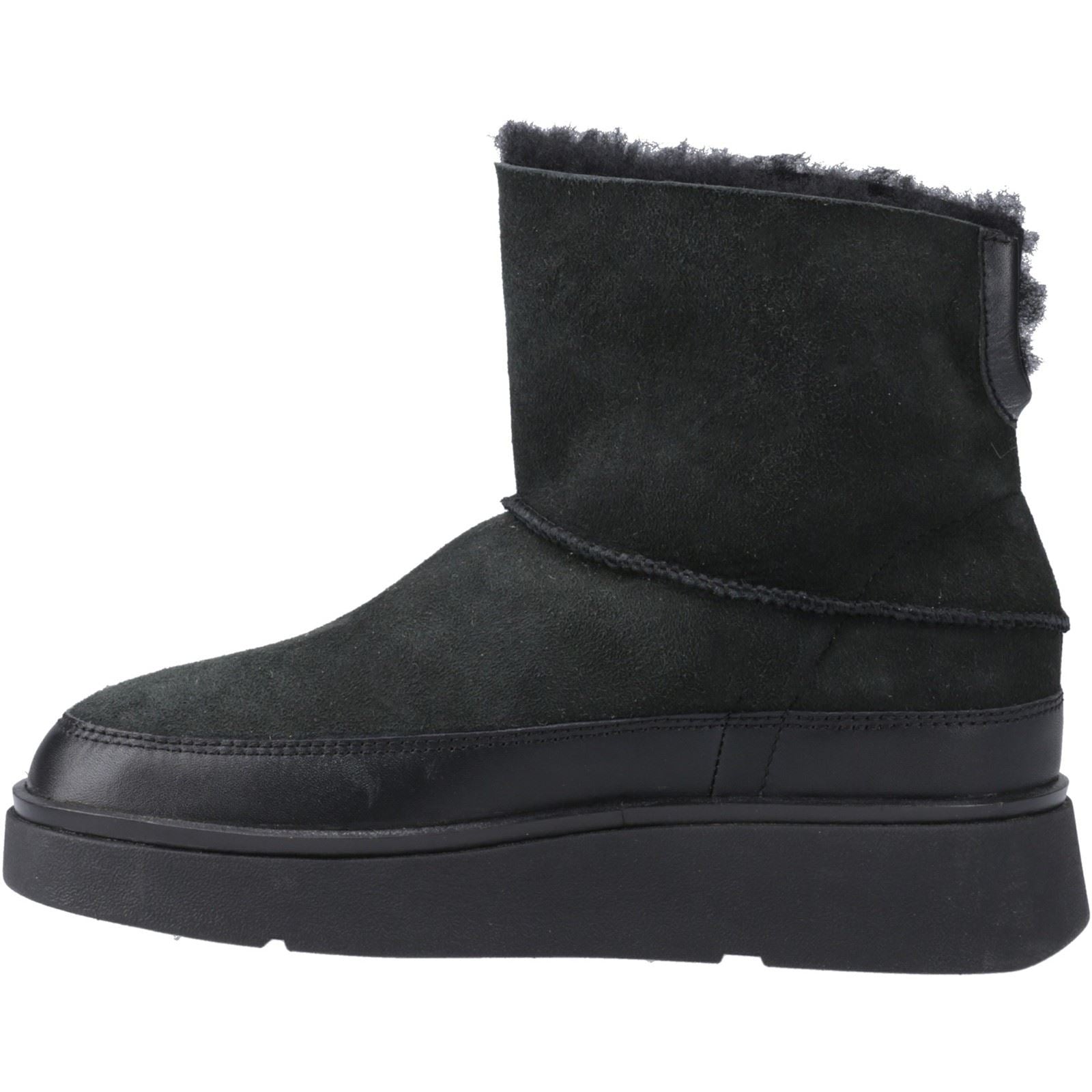 Fitflop Gen-FF Mini Double-Faced Leder Damen Ganz in Schwarz Stiefel