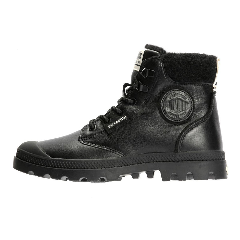 Palladium Pampa HI Snow Warm Leder Damen Schwarze Stiefel