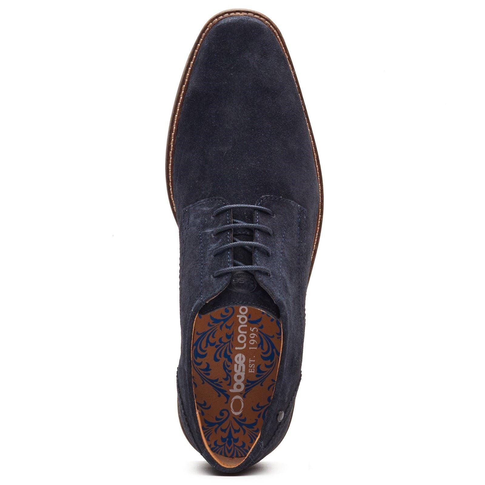 Base London Eton Lace Up Leder Herren Marineblaue Schnürschuhe