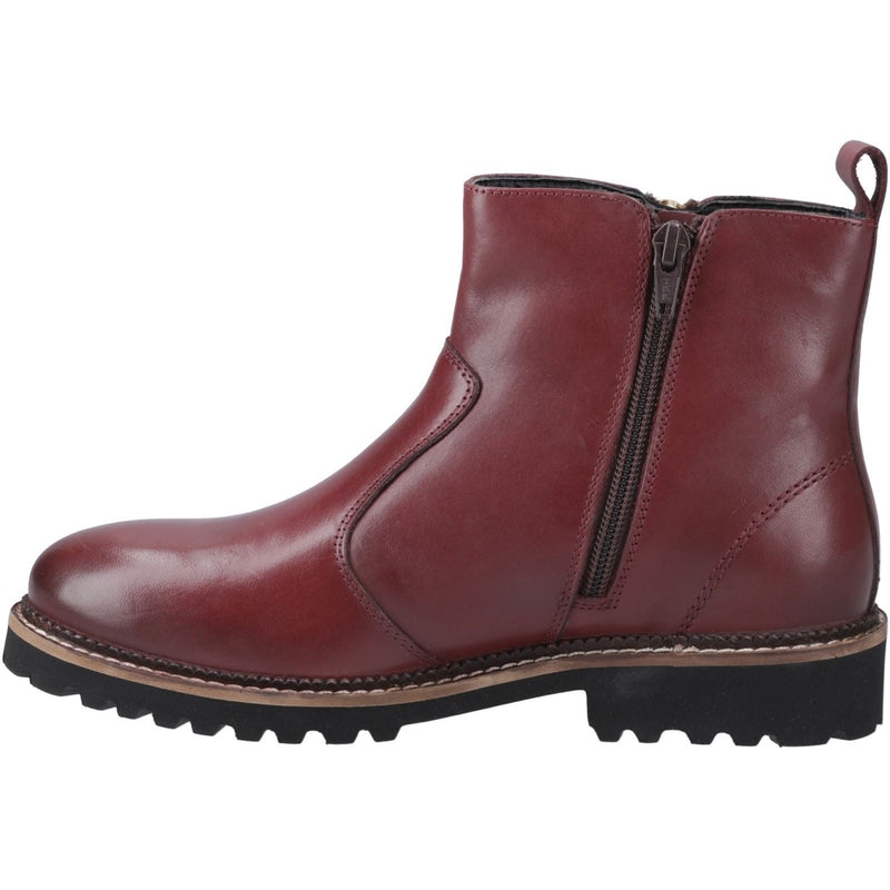 Hush Puppies Grace Zip Wildleder Damen Stiefel In Burgunderrot