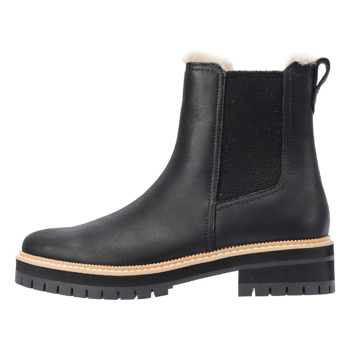 TOMS Bennet Leder Damenstiefel In Schwarz