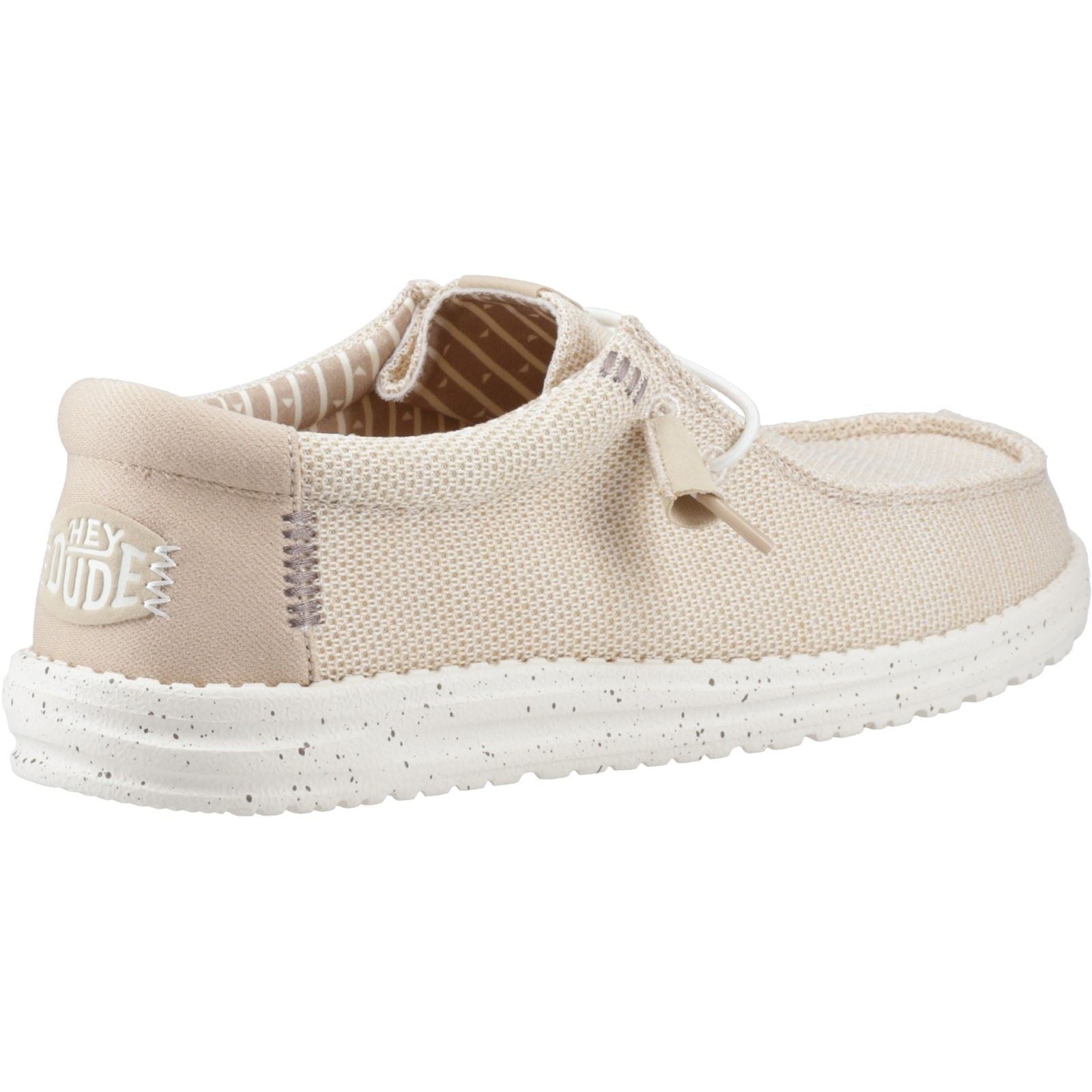 HEYDUDE Wally Stretch Sox Polyester Herren Slipper Schuhe In Irish Cream/Egret