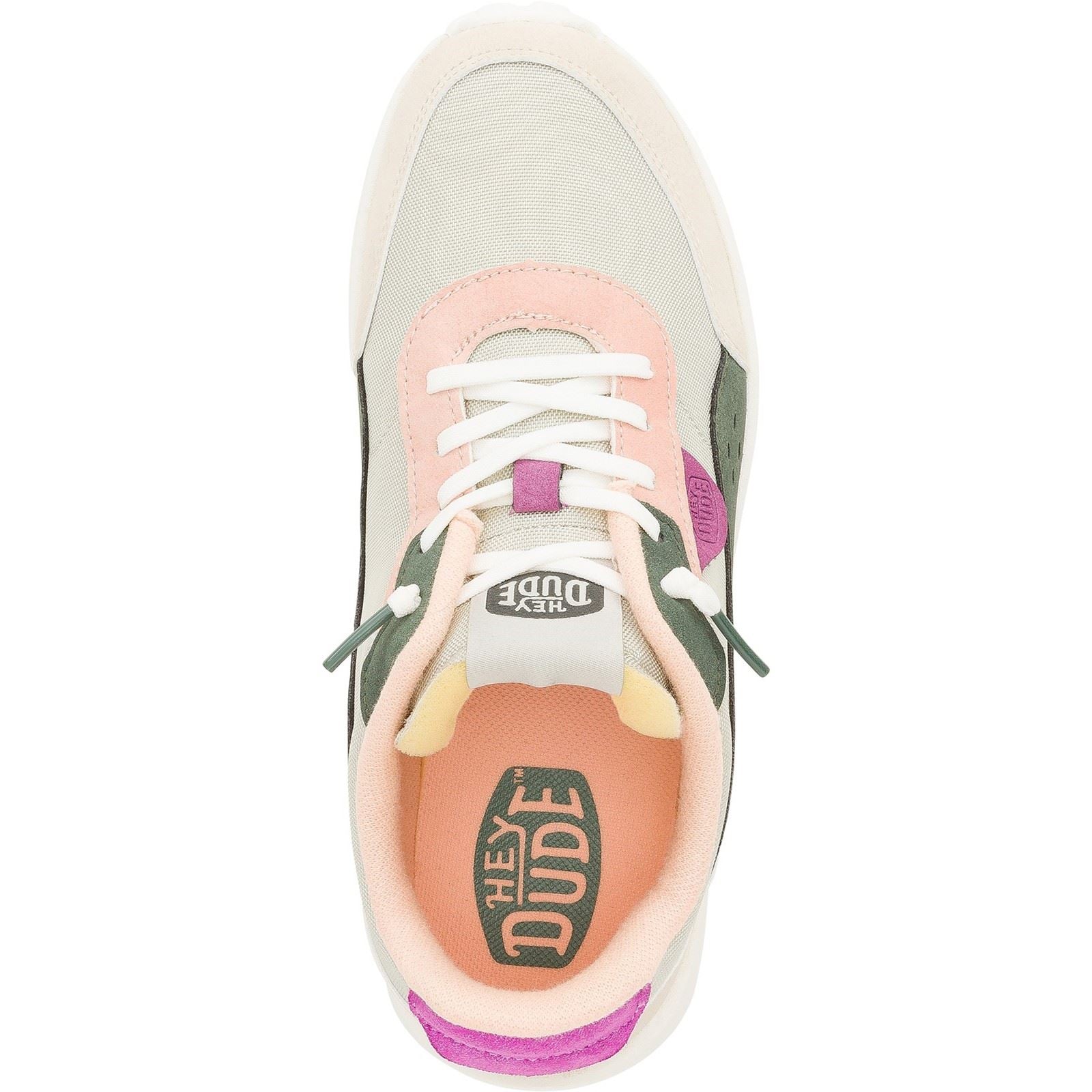 HEYDUDE Hayden Colorblock Polyester Damen Sneakers In Staubigem Olivgrün/Multifarben