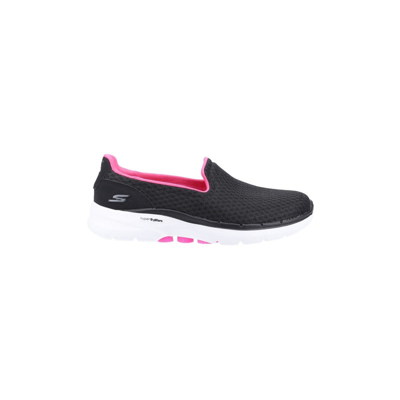 Skechers Go Walk 6 Synthetik Damen Sneaker In Schwarz/Heißrosa