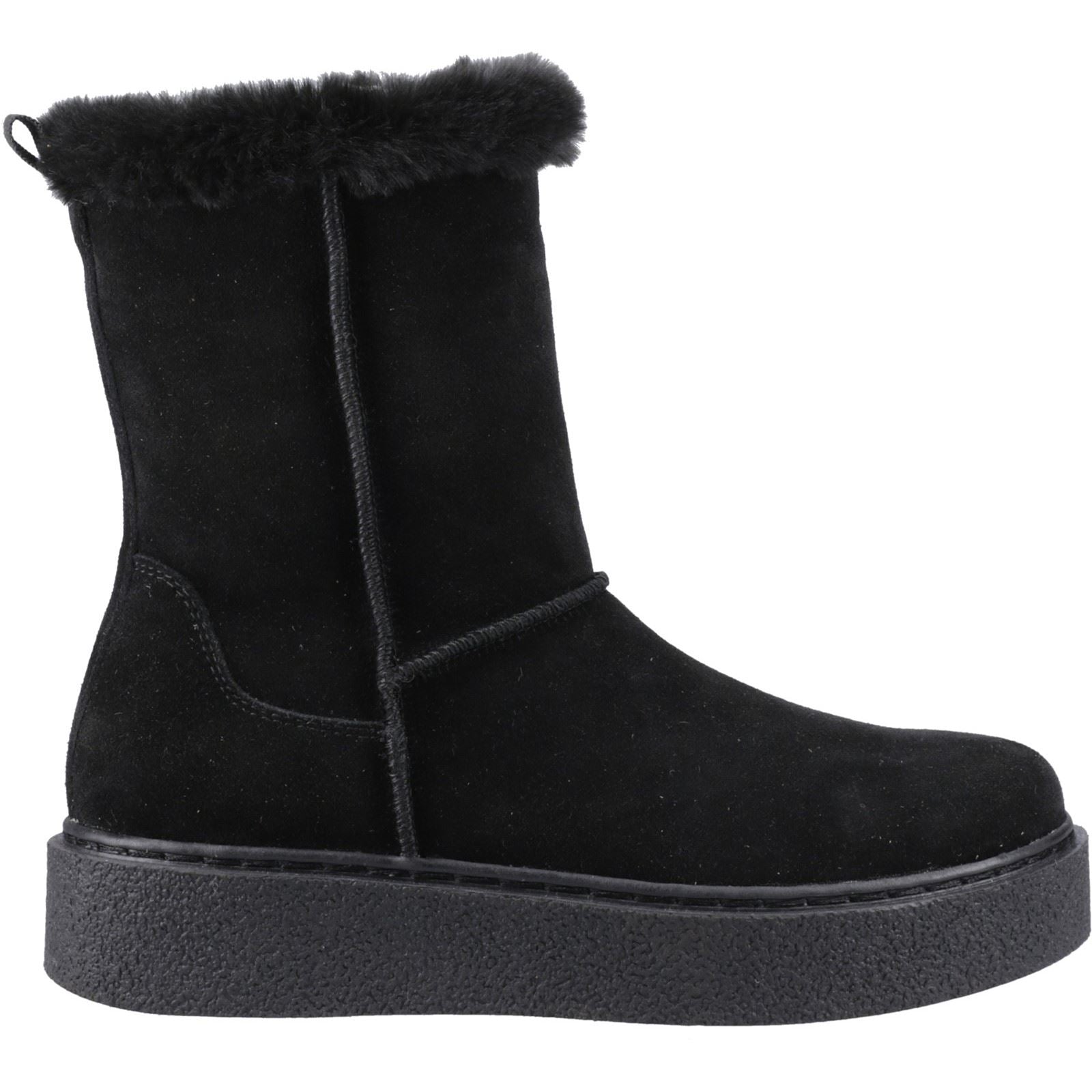 Hush Puppies Becca Mid Damen Stiefel aus Wildleder in Schwarz