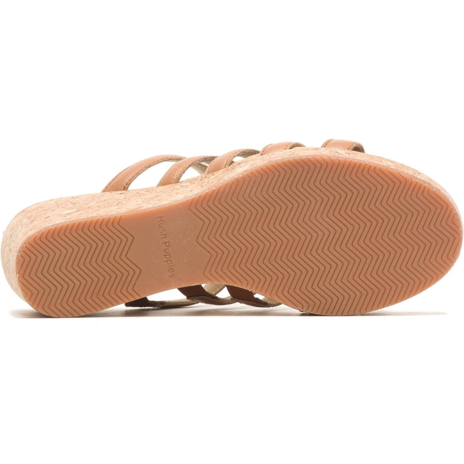 Hush Puppies Willow Slide Damen Keilsandalen Aus Braunem Leder
