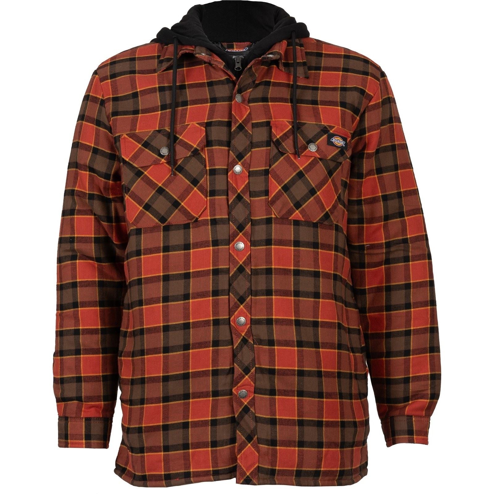 Dickies Fleece Hooded Flannel Shirt Herren Rotes Hemdjacke