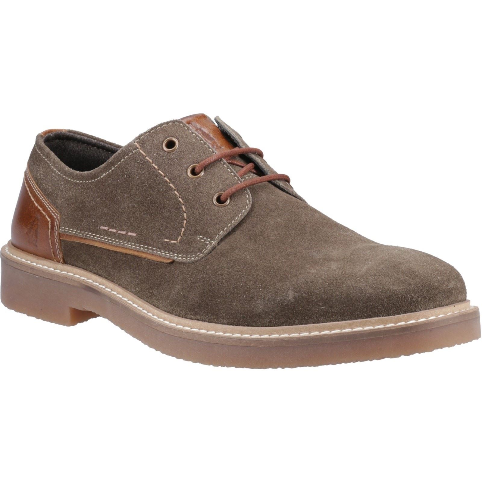 Hush Puppies Guy Herrenschuhe aus Leder in Khaki mit Schnürung