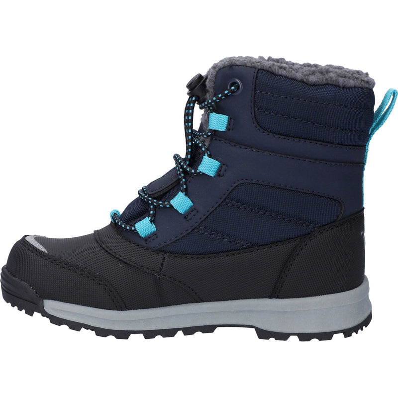Hi-Tec Leo Nylon Unisex Kinder Blaunacht/Schwarz/Pfauenblau Winter Stiefel bis zur Mitte der Wade