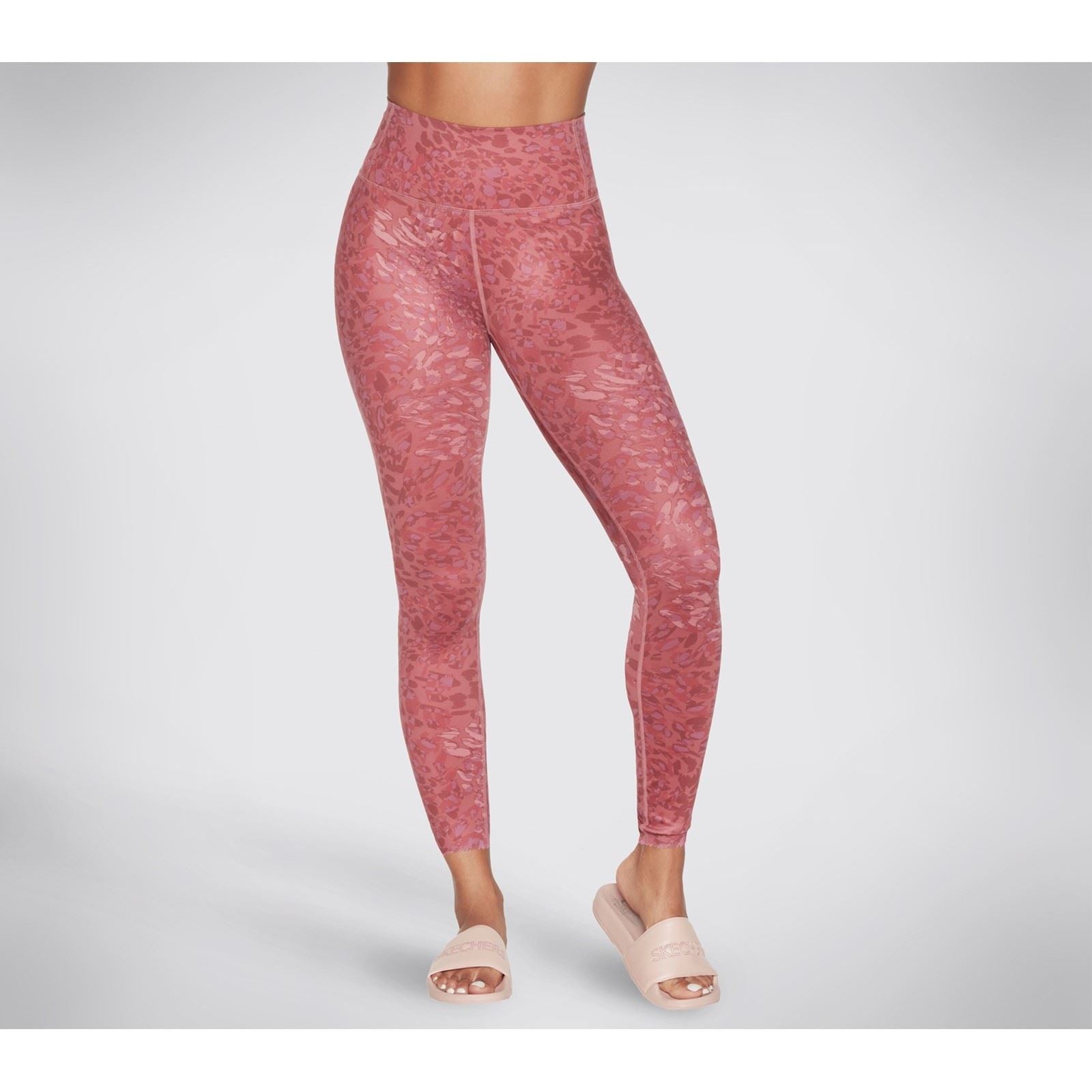 Skechers Performance Go Sculpt HW Leopard Legging Polyester Damen Rosa Sportleggings