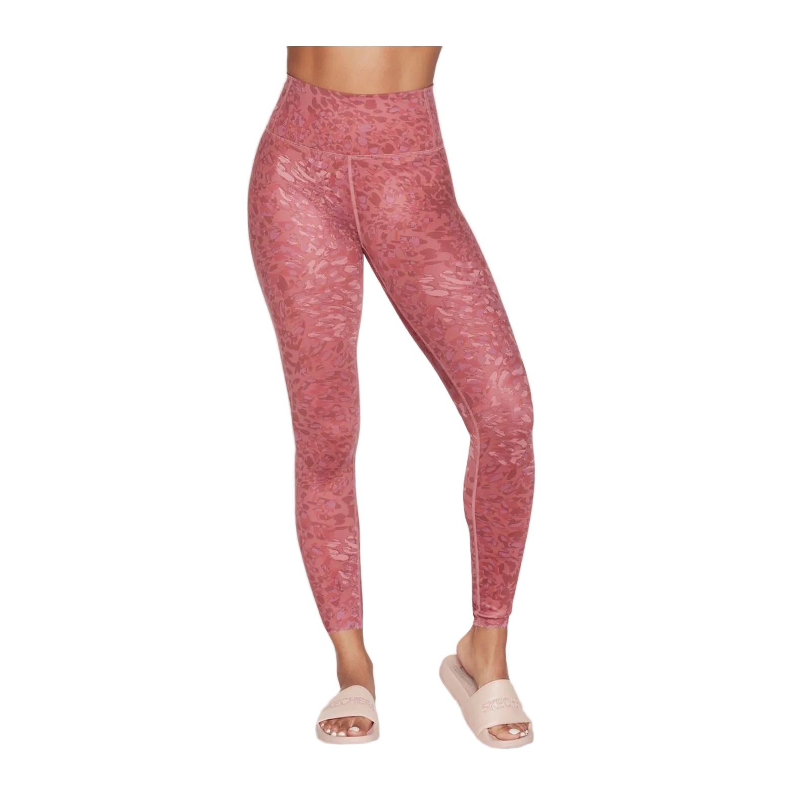 Skechers Performance Go Sculpt HW Leopard Legging Polyester Damen Rosa Sportleggings
