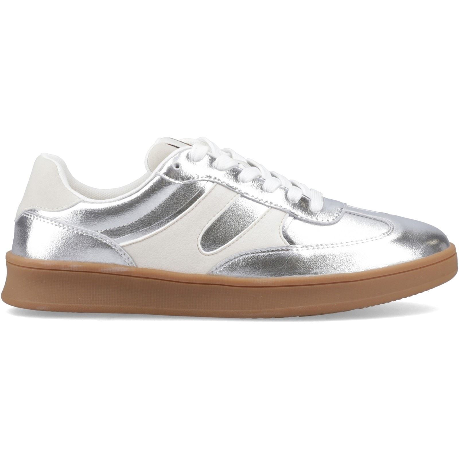 Hush Puppies Maura Wildleder Damen Silber Sneaker