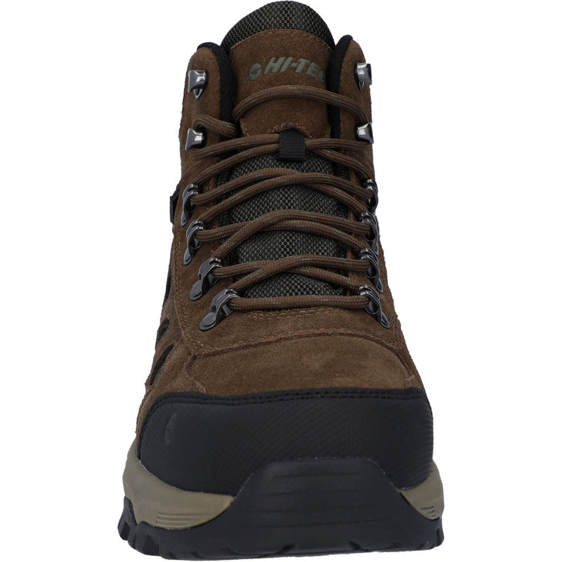 Hi-Tec Bandera Expedition Mid Wide Herren Wanderschuhe Aus Leder In Rauchbraun/Khaki
